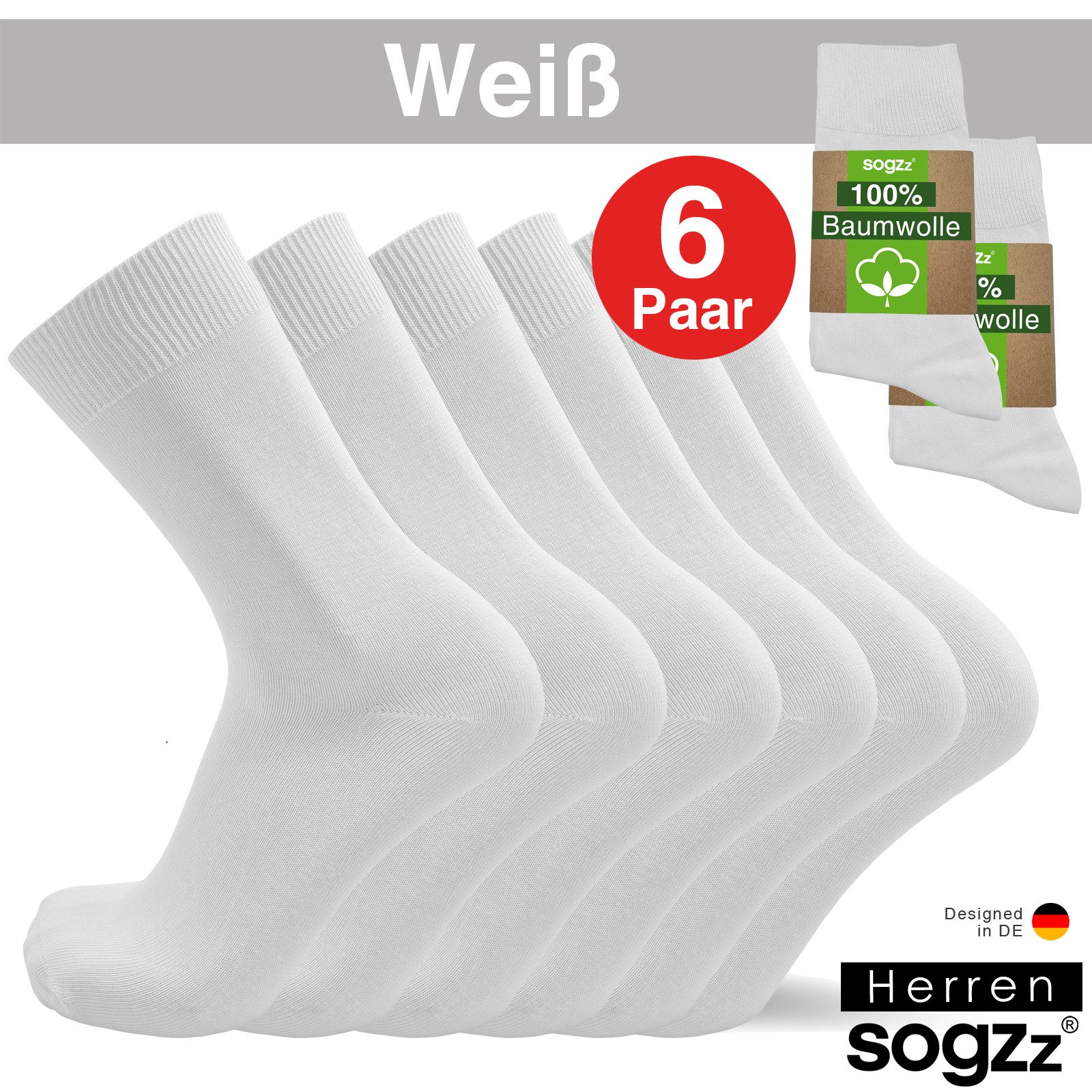 sogzz Businesssocken 6-12 Paar 100% Baumwolle Herren Herrensocken Schwarz Weiß Braun Blau (Business & Freizeit Socken, 6-Paar) – Bild 3 von 5