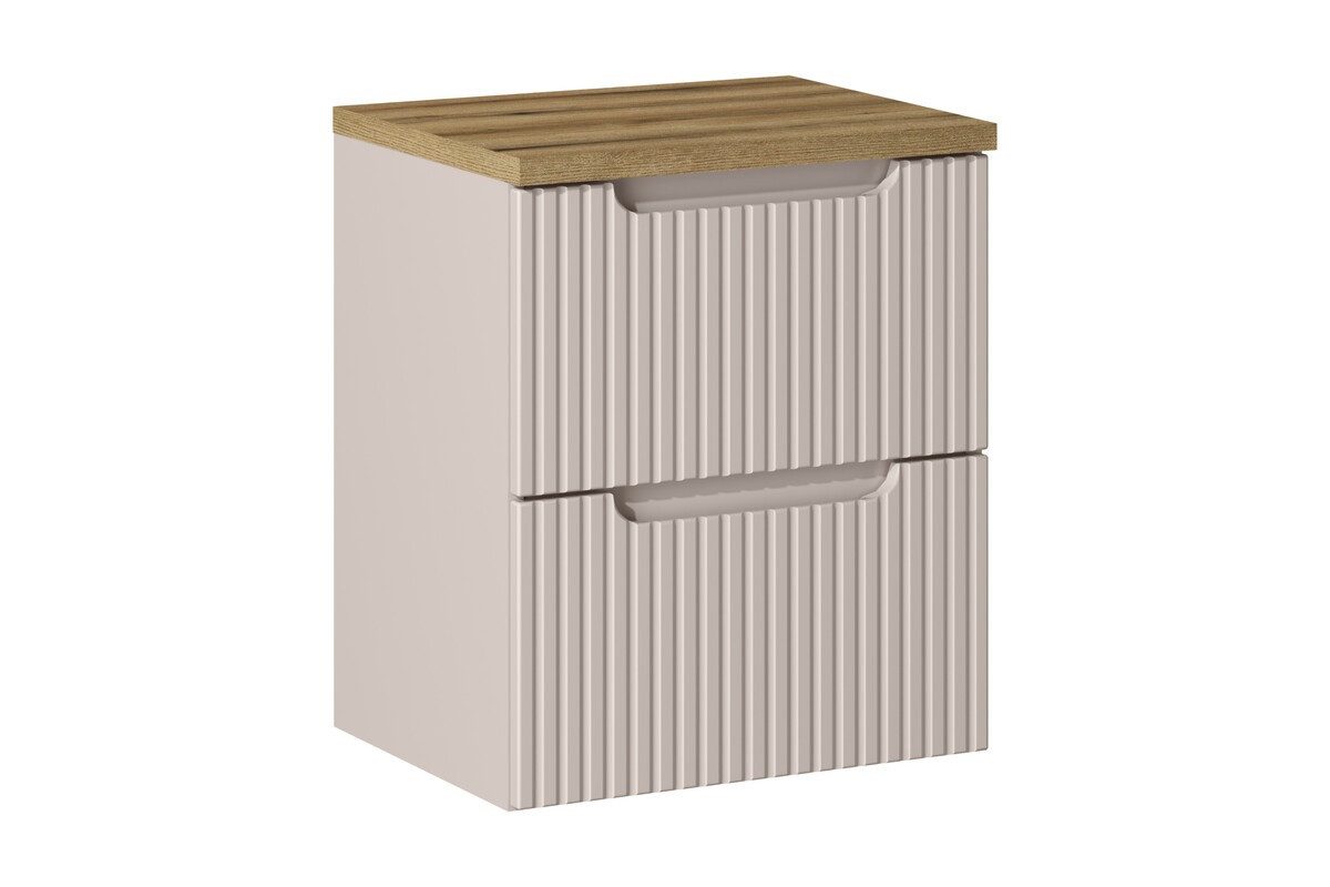 ROYAL24_MARKT Waschbeckenunterschrank – Nova Cashmere N BM200 - Mit Arbeitsplatte in Erhältlich op 3 Größen (Waschbeckenunterschrank, 2-St., Premium - Nova Cashmere N) Luxuriös – Modern – Schlicht.