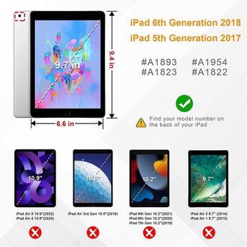 Fintie Tablet-Hülle für iPad 9.7 Zoll 2018/2017, mit transparenter Rückseite Abdeckung 9.7 Zoll, Ultradünn Cover mit Auto Schlaf/Wach für iPad 9.7 6. Gen/ 5. Gen