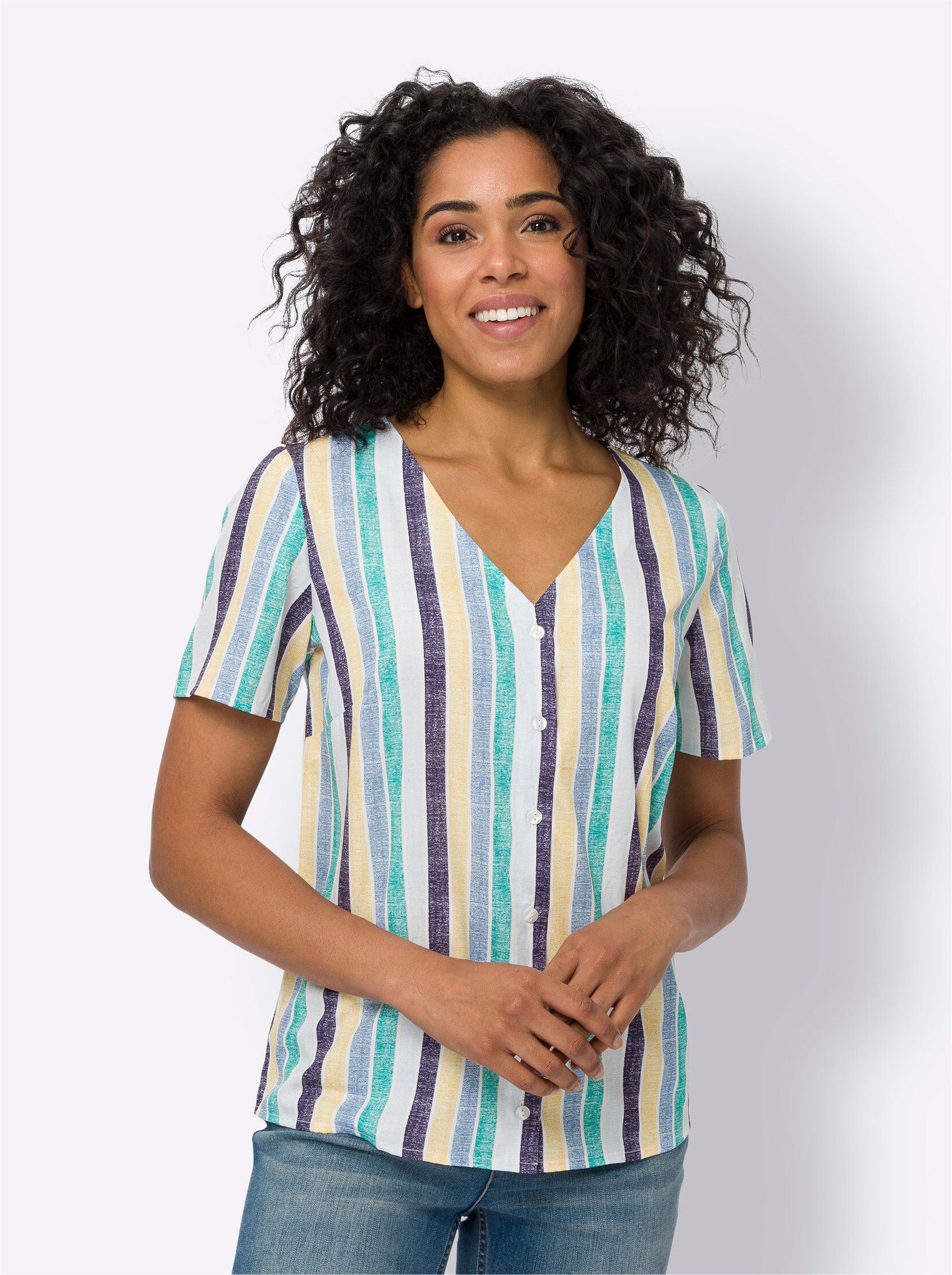 Sieh an! Klassische Bluse Kurzarmbluse günstig online kaufen