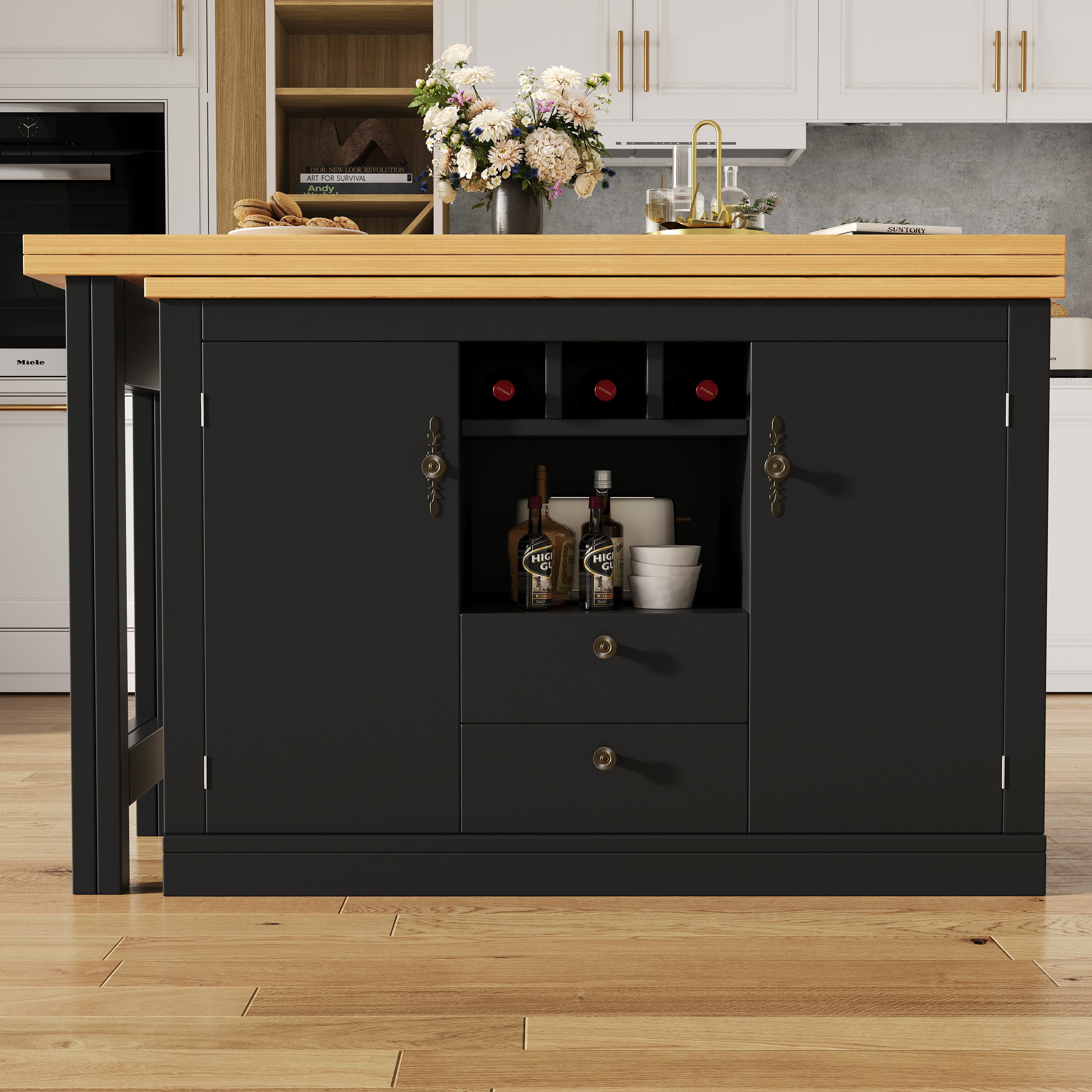 STILVORA Bartisch mit 360° Drehfunktion,Kücheninsel Buffetschrank günstig online kaufen