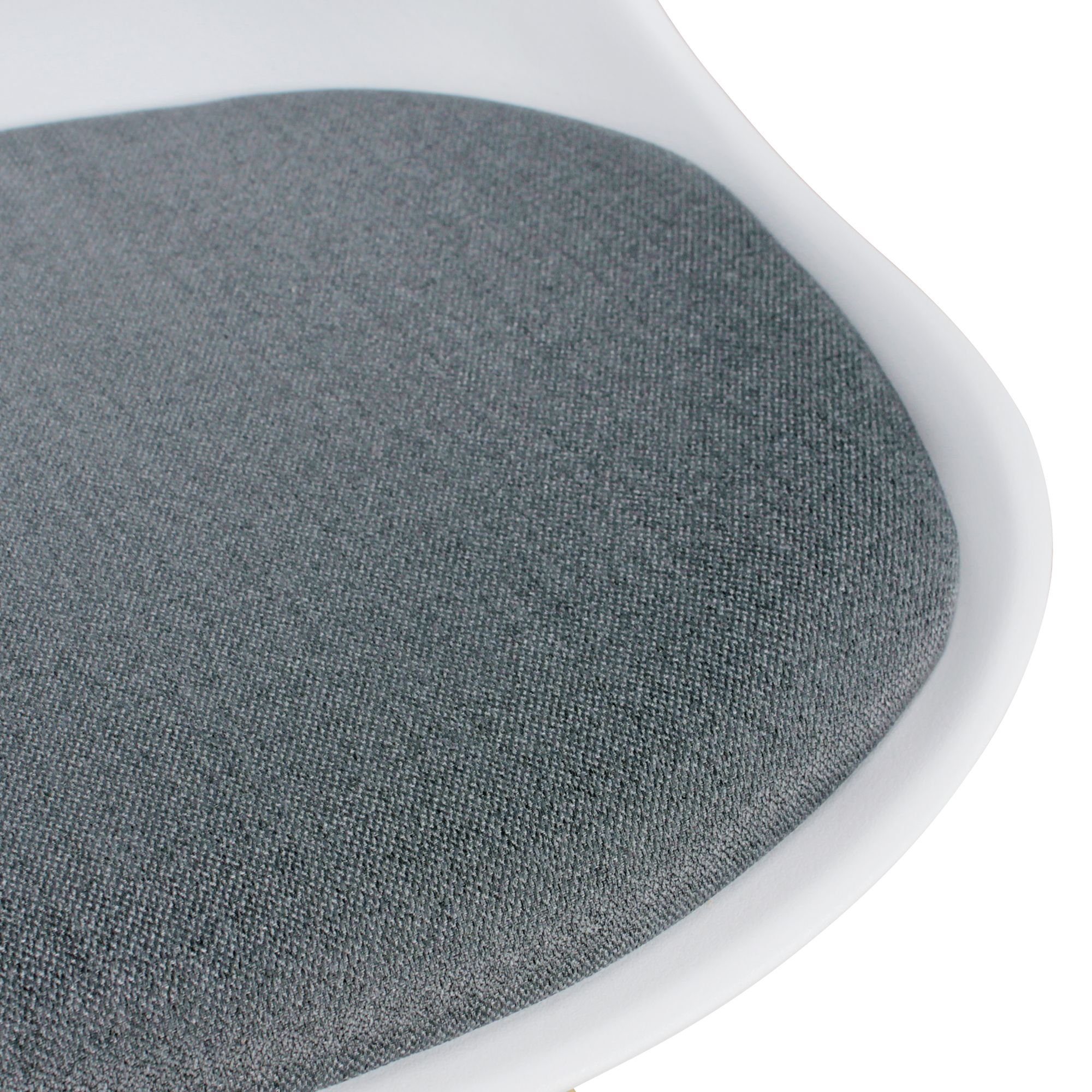 DESIGN Grau Holzbeine Skandinavischer Weiß Stil Esszimmerstühle Esszimmerstuhl - LUND: KADIMA - Samtbezug |