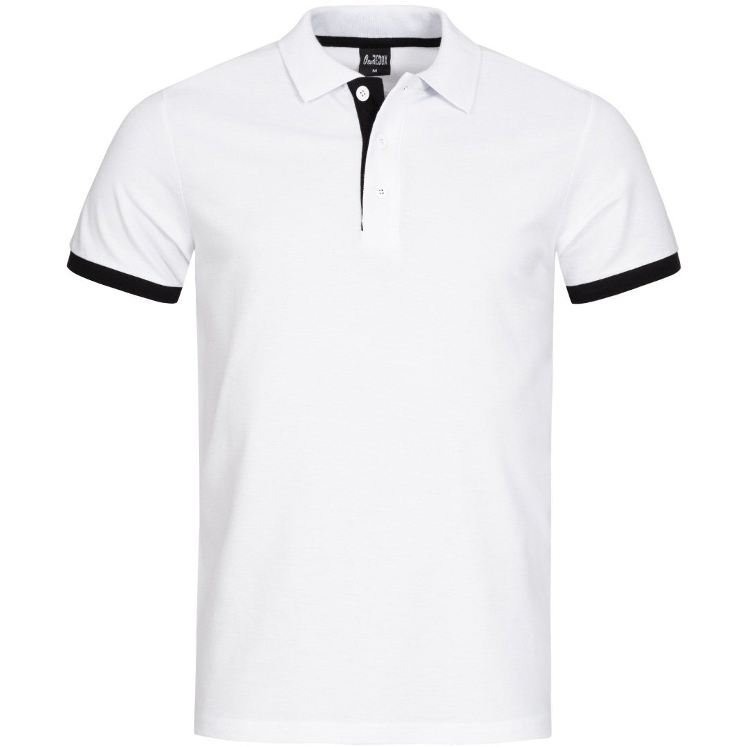 Kurzarmshirt Tee, (Shirt Freizeit Weiss T-Shirt Casual Polo 1-tlg) Fitness P14ST OneRedox 1402