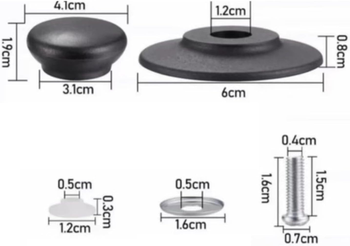 FELIXLEO Deckelgriff Topfdeckelgriff, Topfgriffe mit Kleiner Schraubenzieher (2-St)