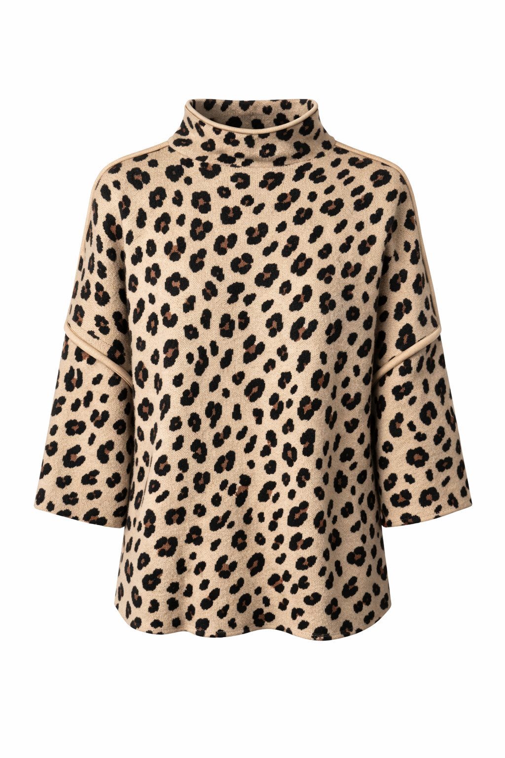 Mississhop Stehkragenpullover Damen Strickpullover mit Stehkragen und 3/4-A günstig online kaufen