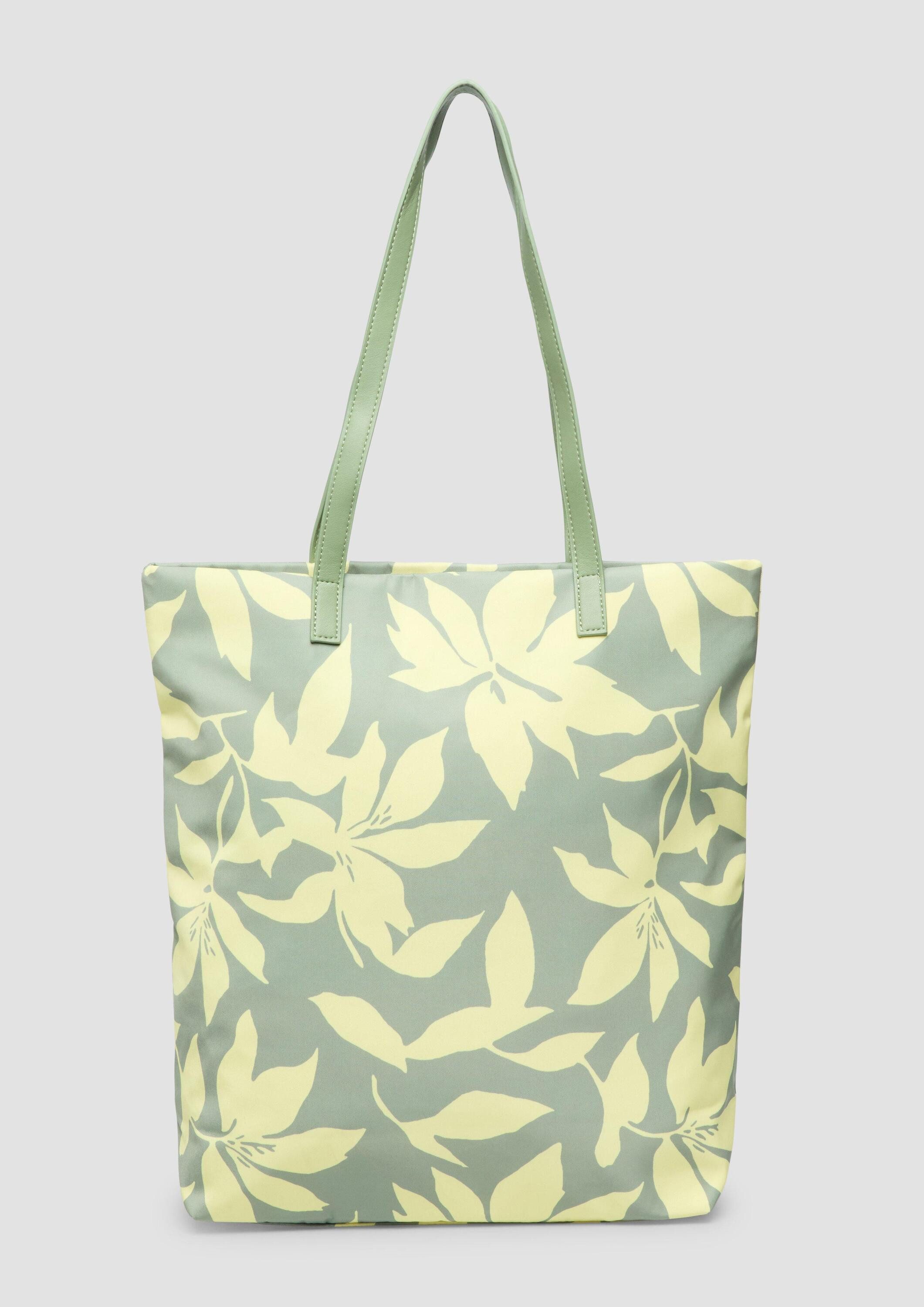 s.Oliver Shopper Tasche, Floral gemusterte Tote-Bag aus Nylon