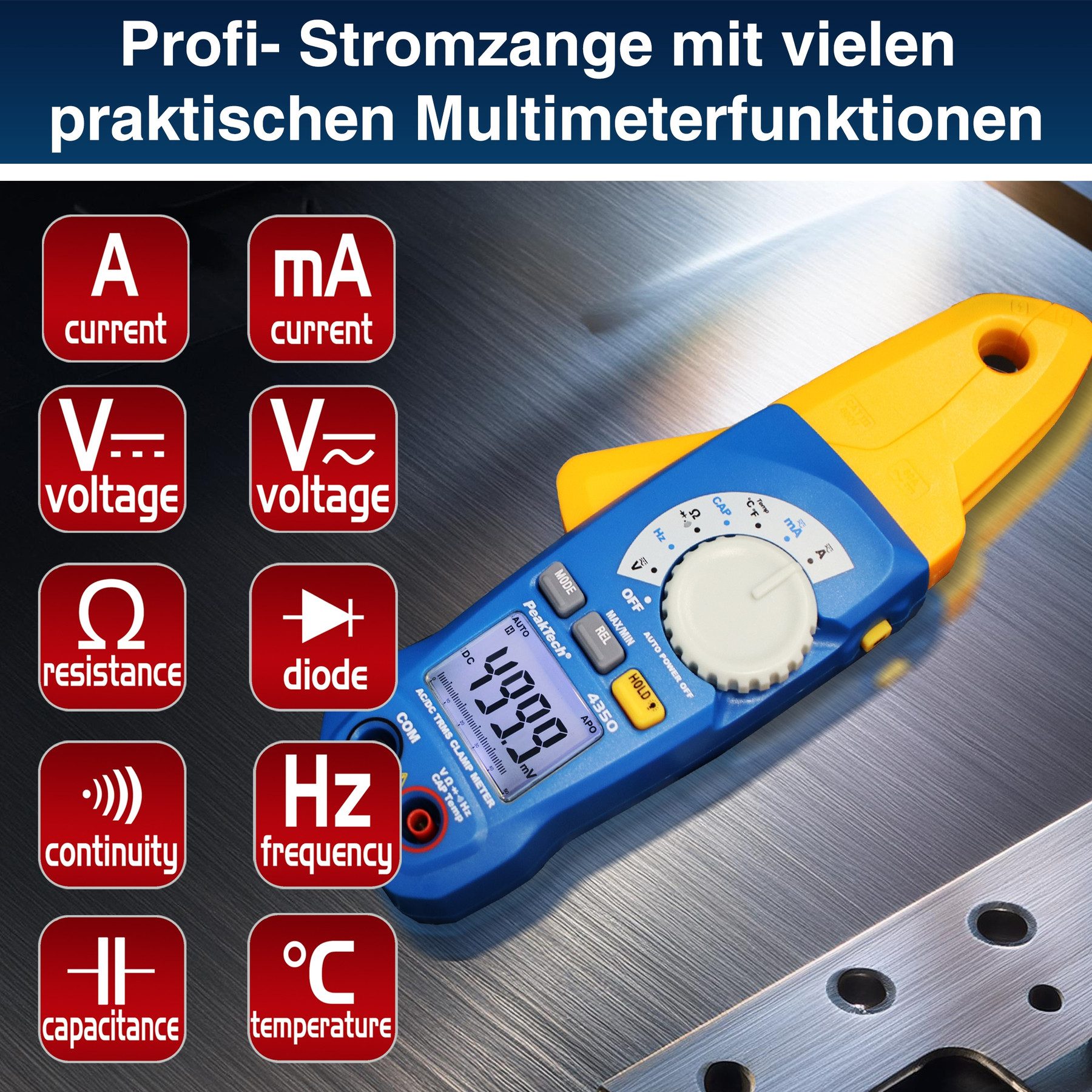 PeakTech Strommessgerät PEAKTECH Stromzange, P 4350, True RMS