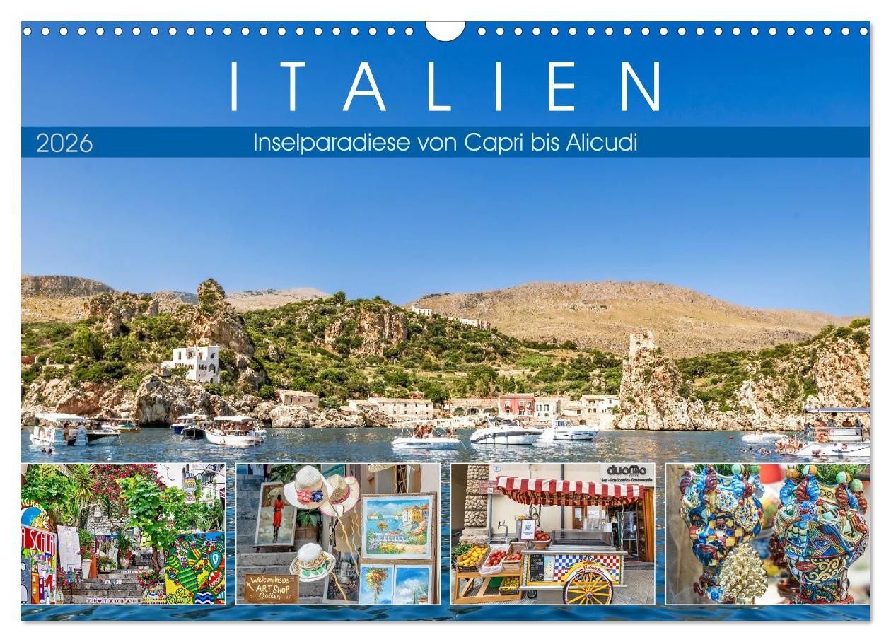CALVENDO Wandkalender Italien - Inselparadiese von Capri bis Alicudi (Wandkalender 2026 DIN