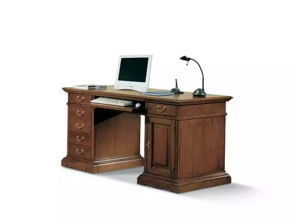 JVmoebel Computertisch Italienischer Massivholz Schreibtisch mit eleganten Schubladen (Packung, 1-St., 1x Computertisch), Made in Europa