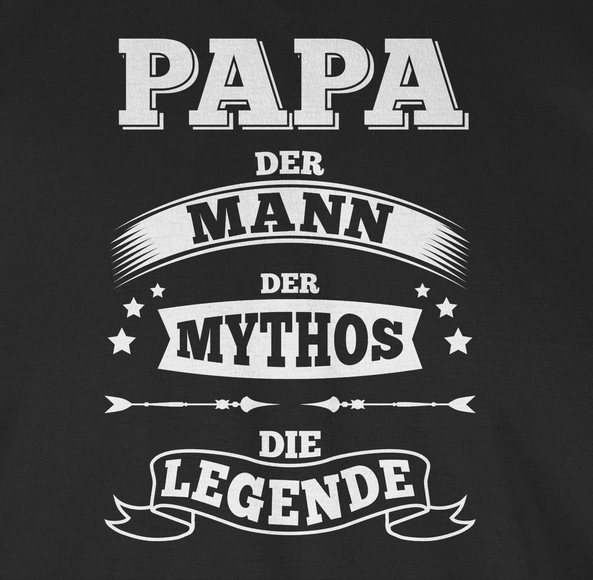 Shirtracer T-Shirt Papa die Schwarz 1 Geschenk für Vatertag Legende Papa