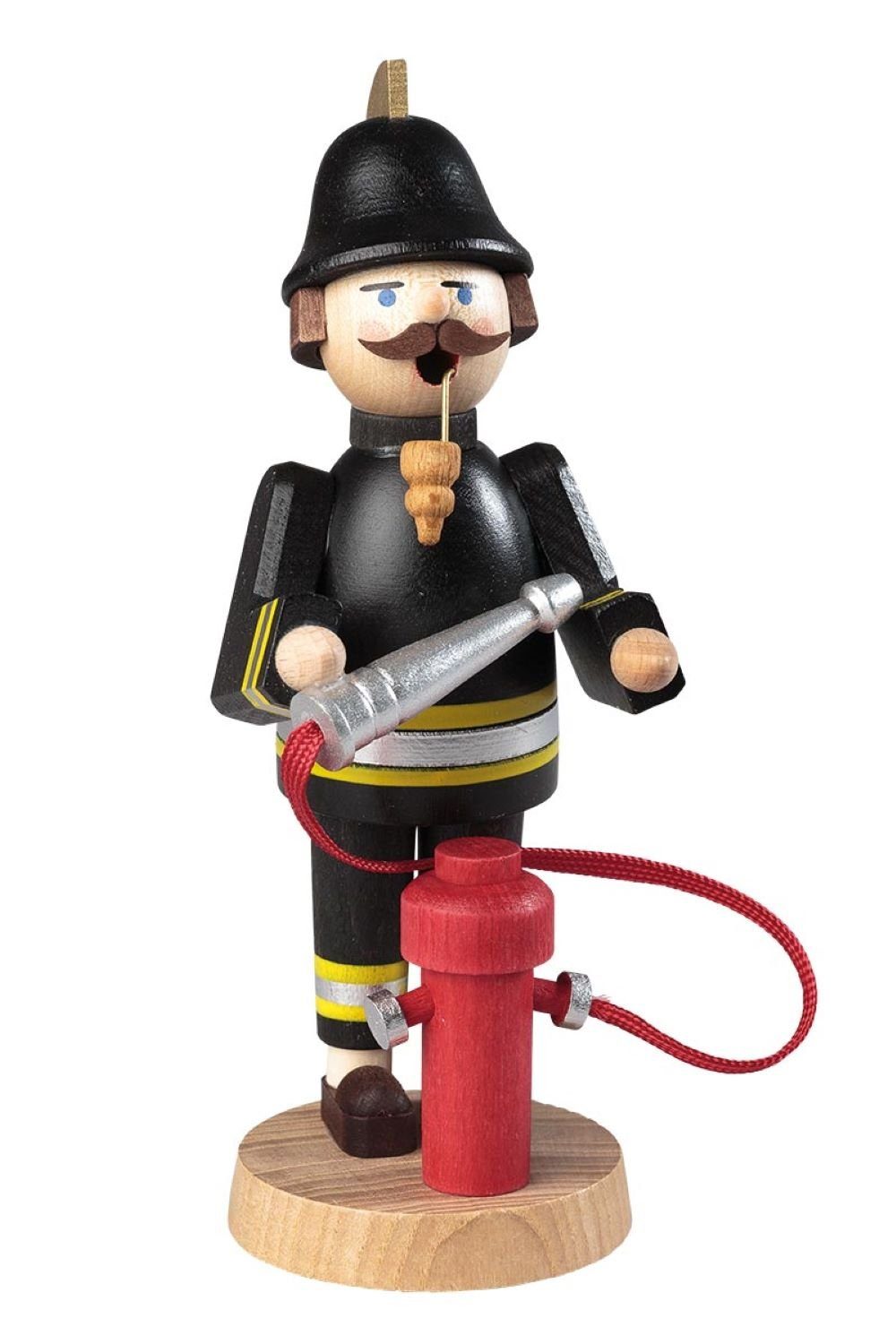 Richard Glaesser Räuchermännchen Feuerwehrmann, Holzkunst original Erzgebirge