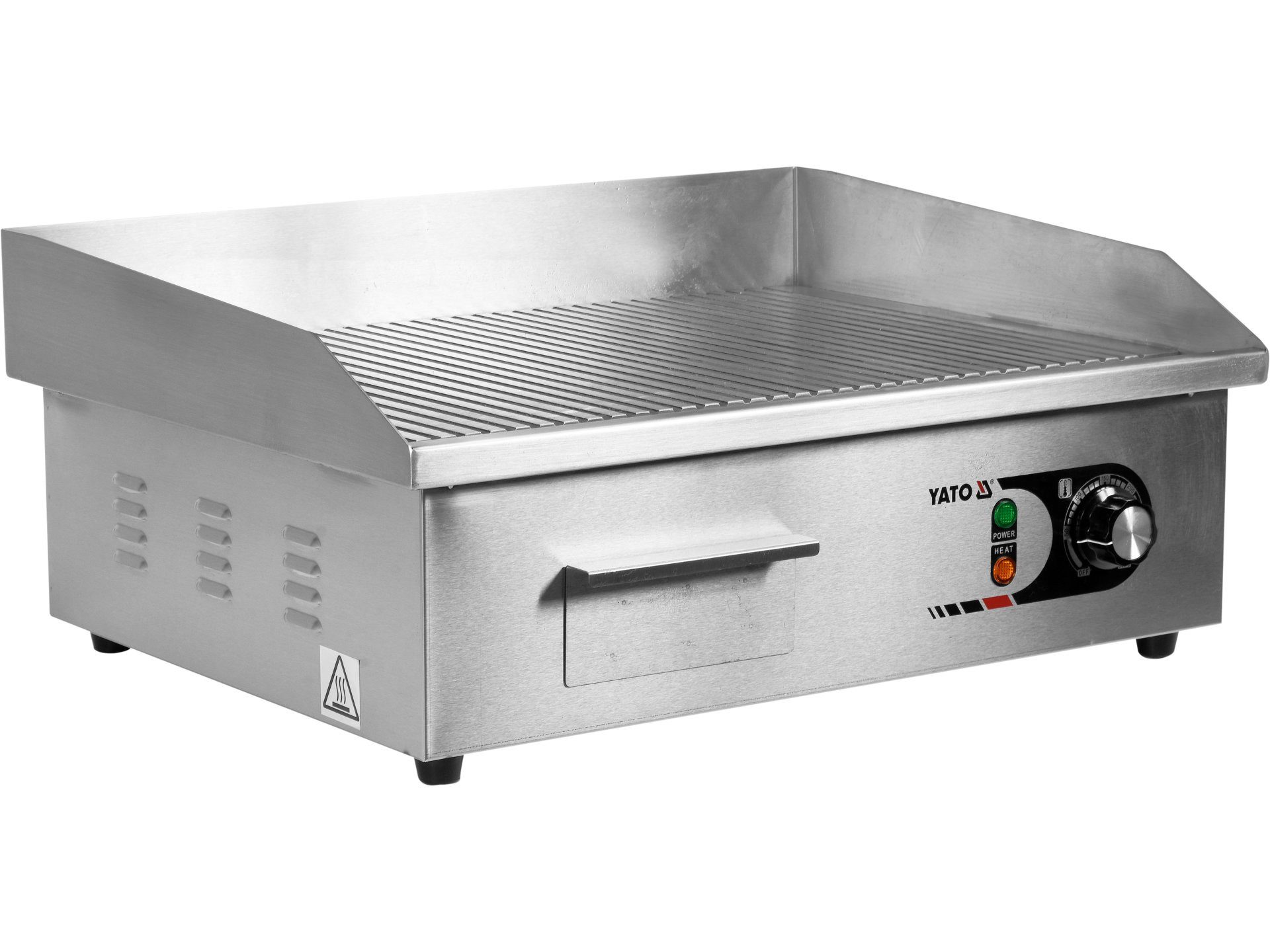 Yato Elektrogrill Gastro Grillplatte, geriffelt 3000W 555x430x230mm, 3000 W