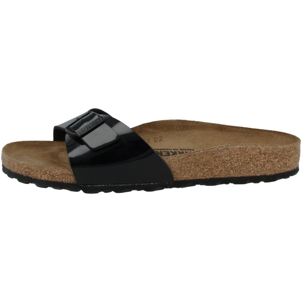 Birkenstock Madrid Birko-Flor Lack schmal Damen Pantolette Hausschuhe, Sandaletten, Mules, Pantoffeln, Slipper