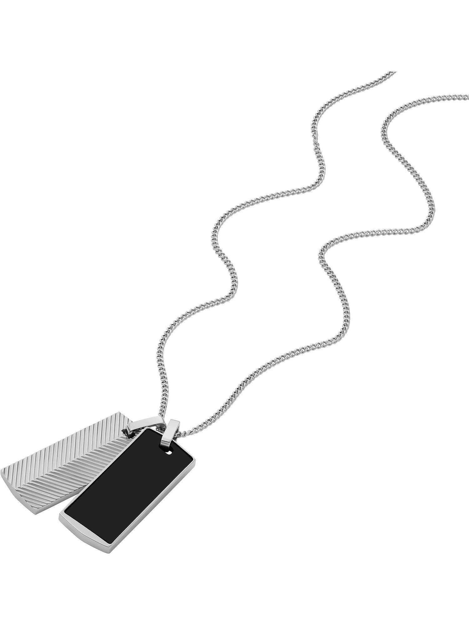 Fossil Collier Fossil Herren-Kette Edelstahl Onyx