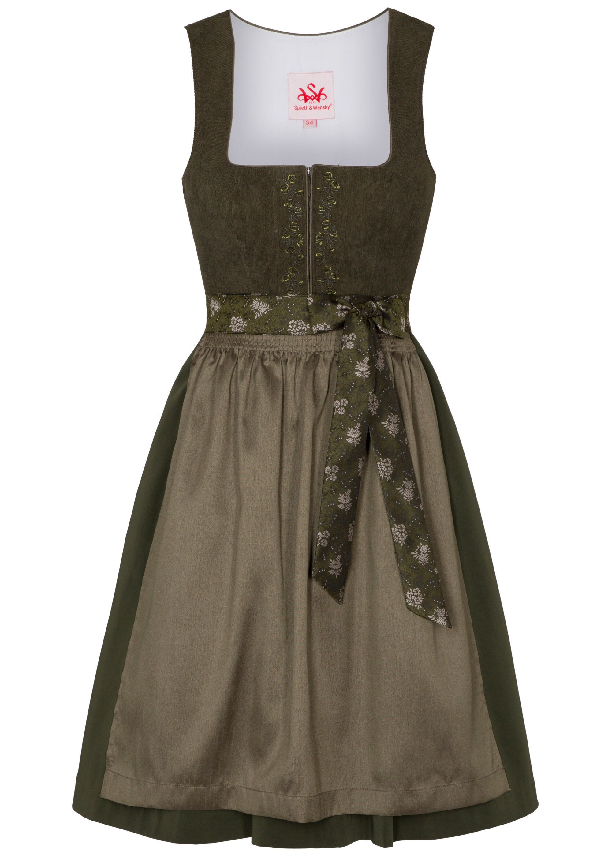 Spieth & Wensky Dirndl Glenn (1-tlg) Schürzenbänder mit Blumenmuster günstig online kaufen