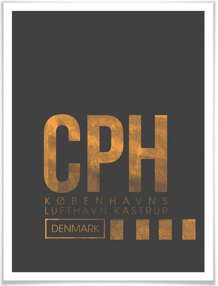 Wall-Art Poster Wandbild CPH Flughafen Kopenhagen, Flughafen (1 St), Poster,  Wandbild, Bild, Wandposter
