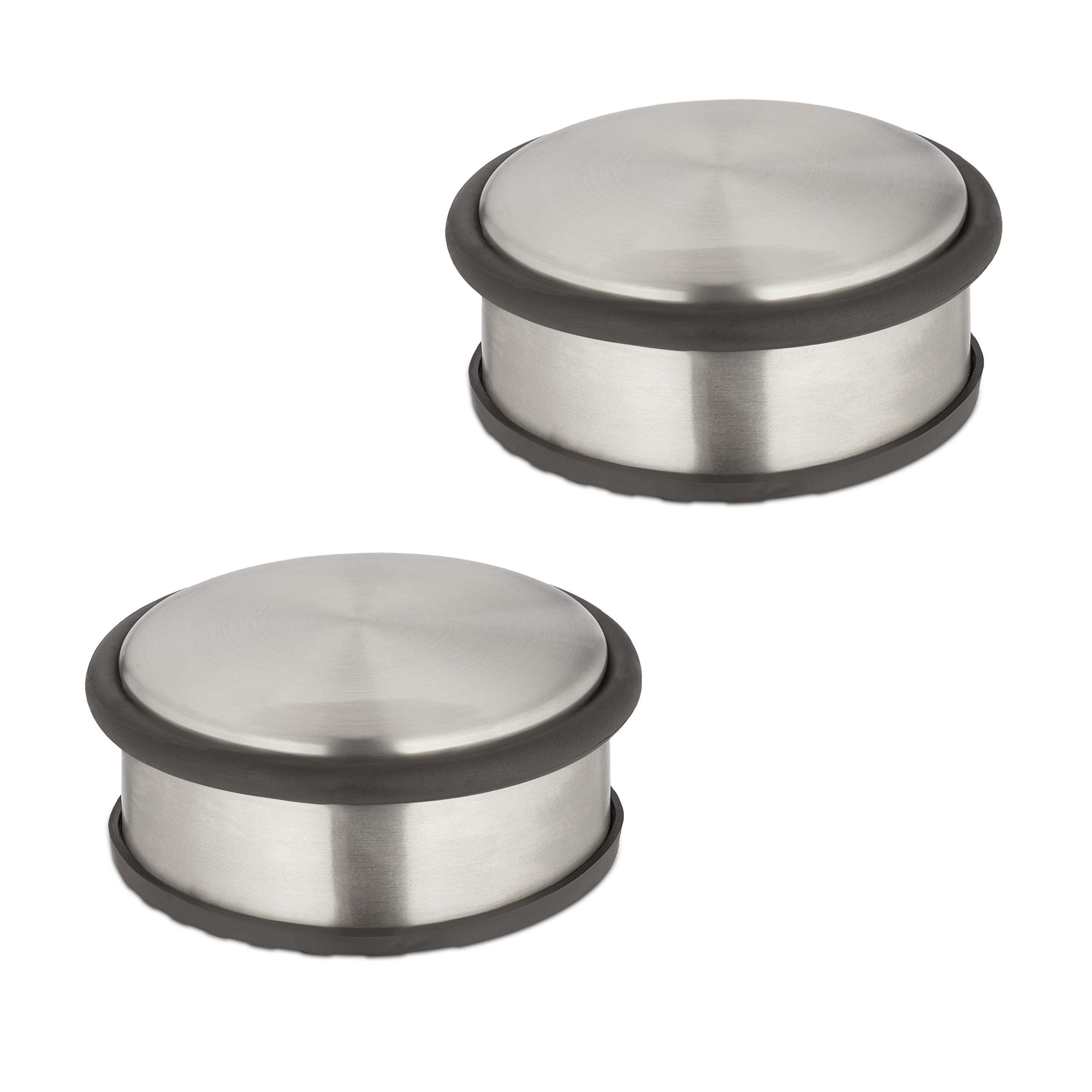 Bodentürstopper Doreen II Aus Metall Mit Verdrehschutz - Edelstahloptik, 45 Mm Durchmesser, Schützt Türen & Wände