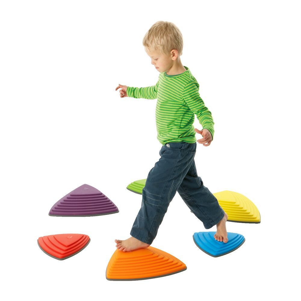 Gonge Balancetrainer Balanciersteine-Set Bunt, Set aus 5 Hügelkuppen und 6 Fluss-Steinen