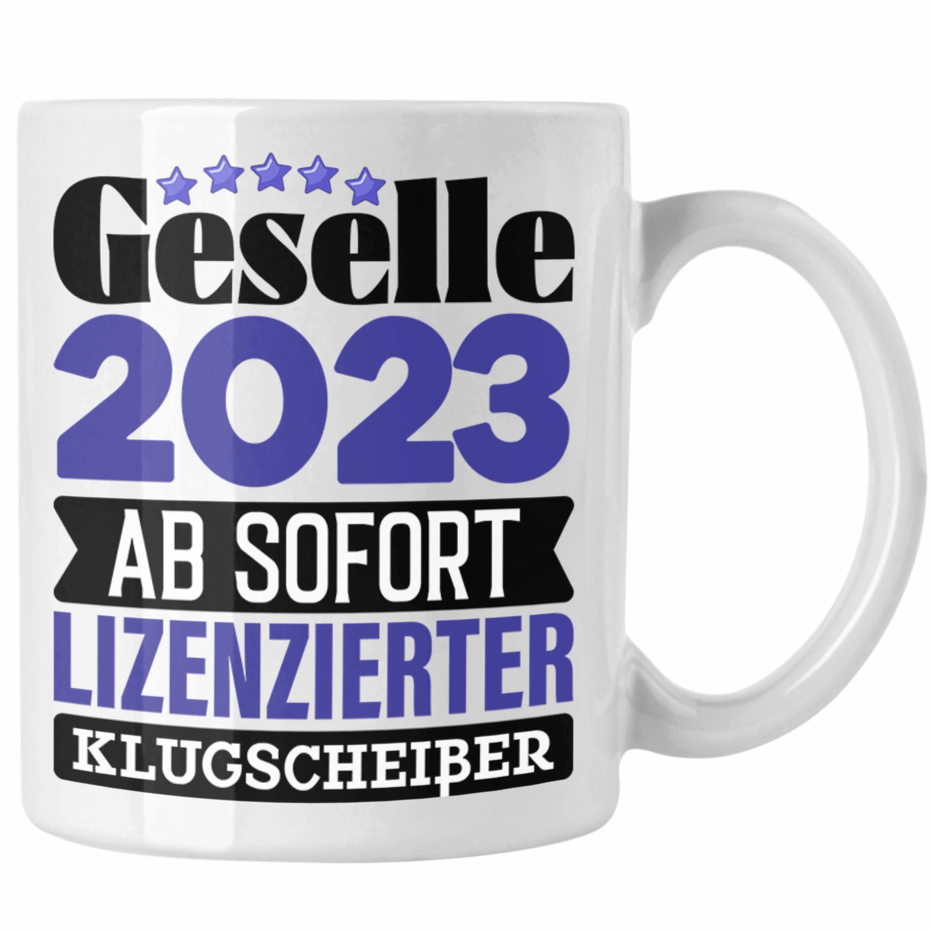 Trendation Tasse Gesellenprüfung Bestanden Tasse Geschenk Geselle 2023 Bestandene Prüfu Weiss