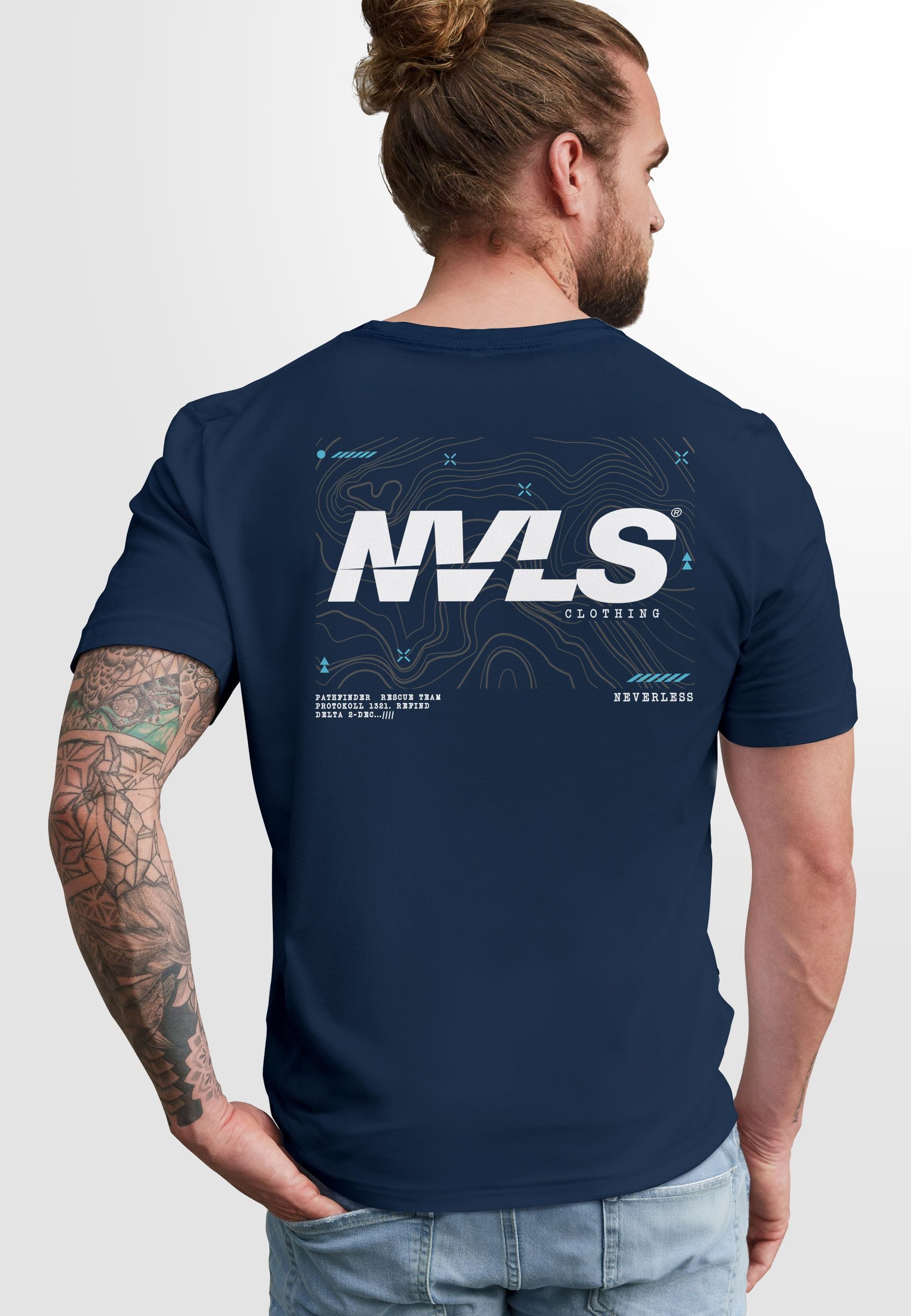 Neverless Print-Shirt Herren T-Shirt Backprint Rücken-Aufdruck günstig online kaufen
