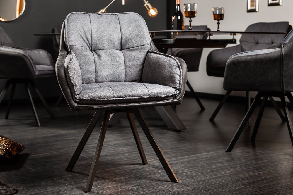 riess-ambiente Armlehnstuhl MR. LOUNGER anthrazit / grau, Esszimmer · Micro günstig online kaufen