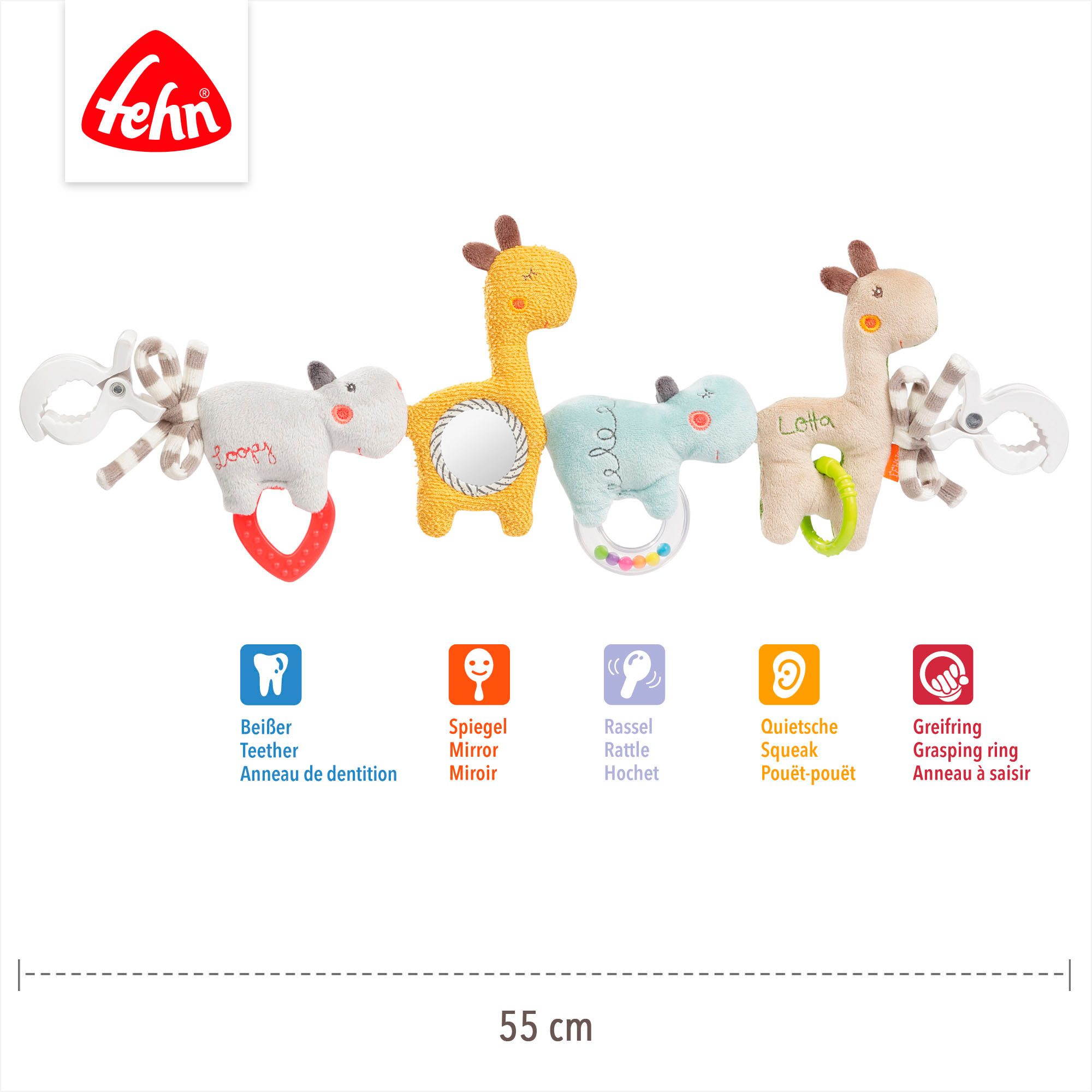 Fehn Kinderwagenkette Classic Stars, Loopy & Lotta