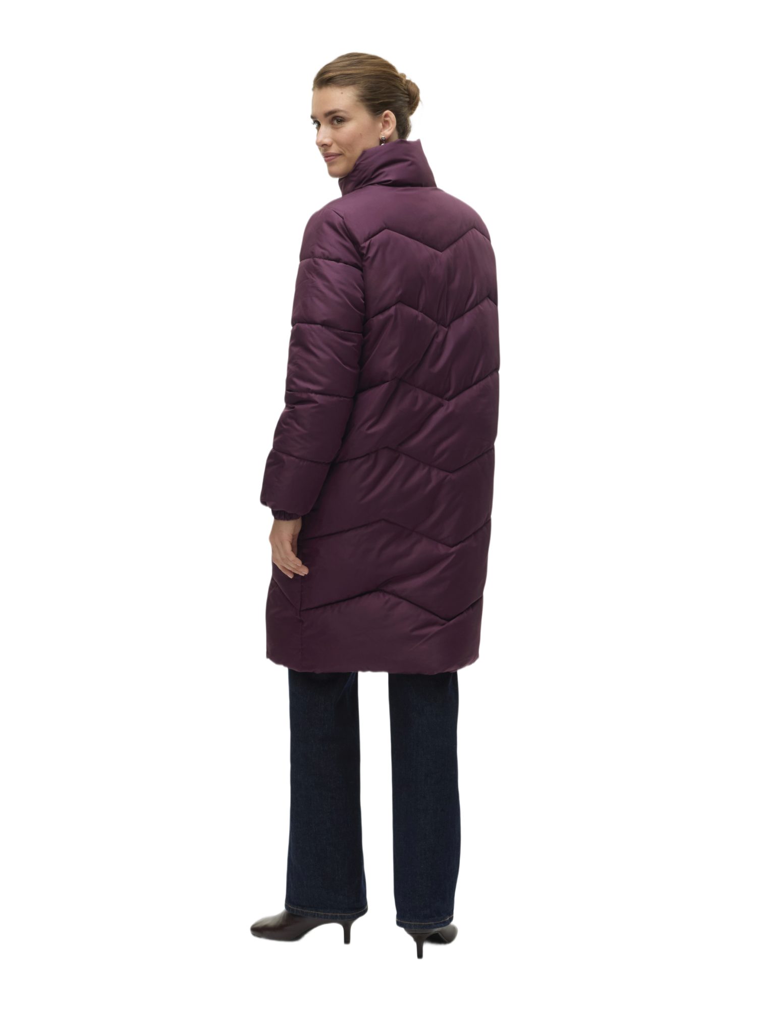 Vero Moda Partykleid lila,Outdoor,Polyester,Unifarben,Stehkragen,Lang,Regular Fit