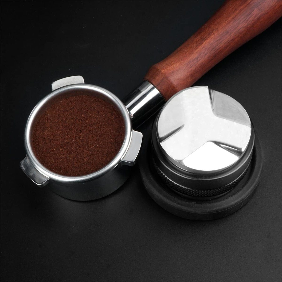 Edelstahl-Kaffeepresse, Espressopresse 51/53/58mm verstellbare Welikera Kaffeeservice (51-tlg)