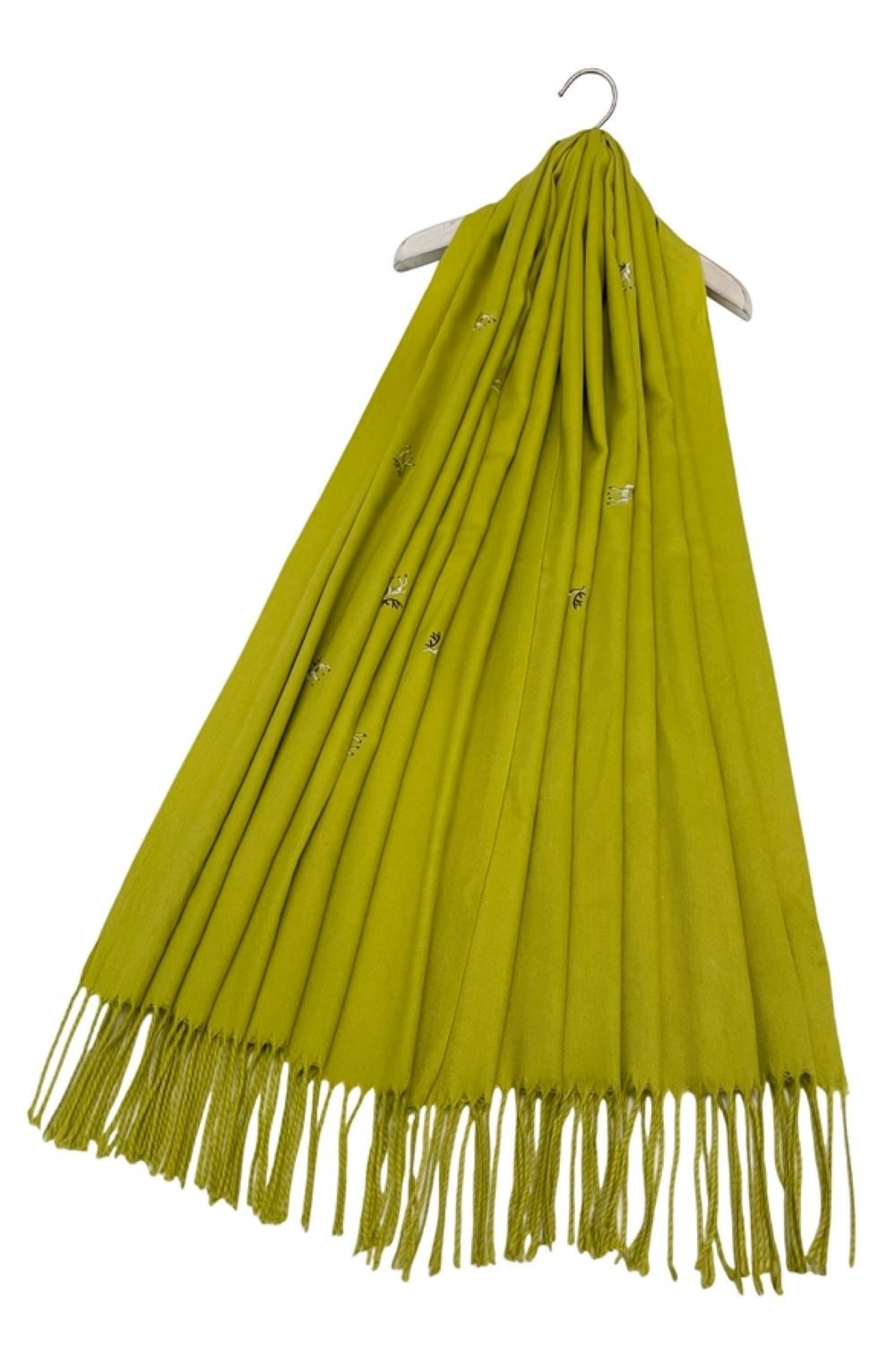 Fashion Scarf World Modeschal Eleganter Damen-Schal mit Rentier-Stickerei, Fein verarbeitet und mit stilvollen Fransen