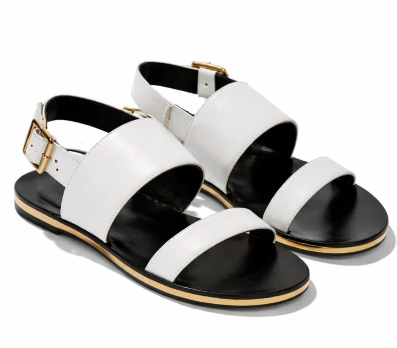 MARNI Damen Anatomic Slippers Schuhe Kalbsleder Doppelriemen Sandale Gepolstertes, anatomisch geformtes Fußbett