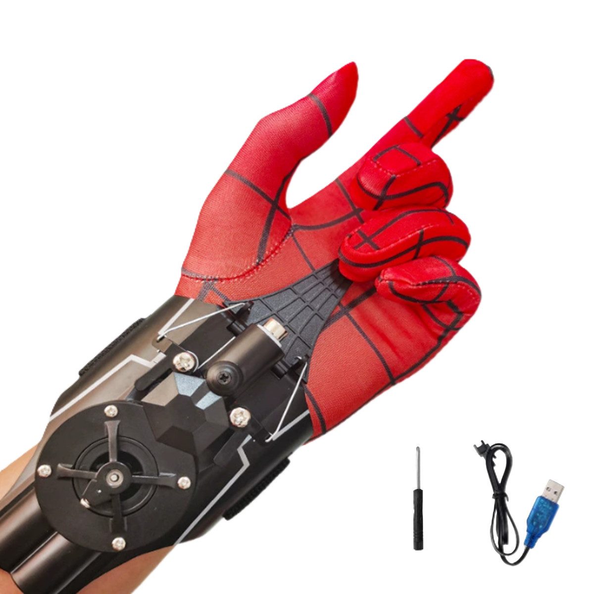 Blaster Spider Web Shooter, Cosplay Handschuh 3m Launcher mit 3 Magneten