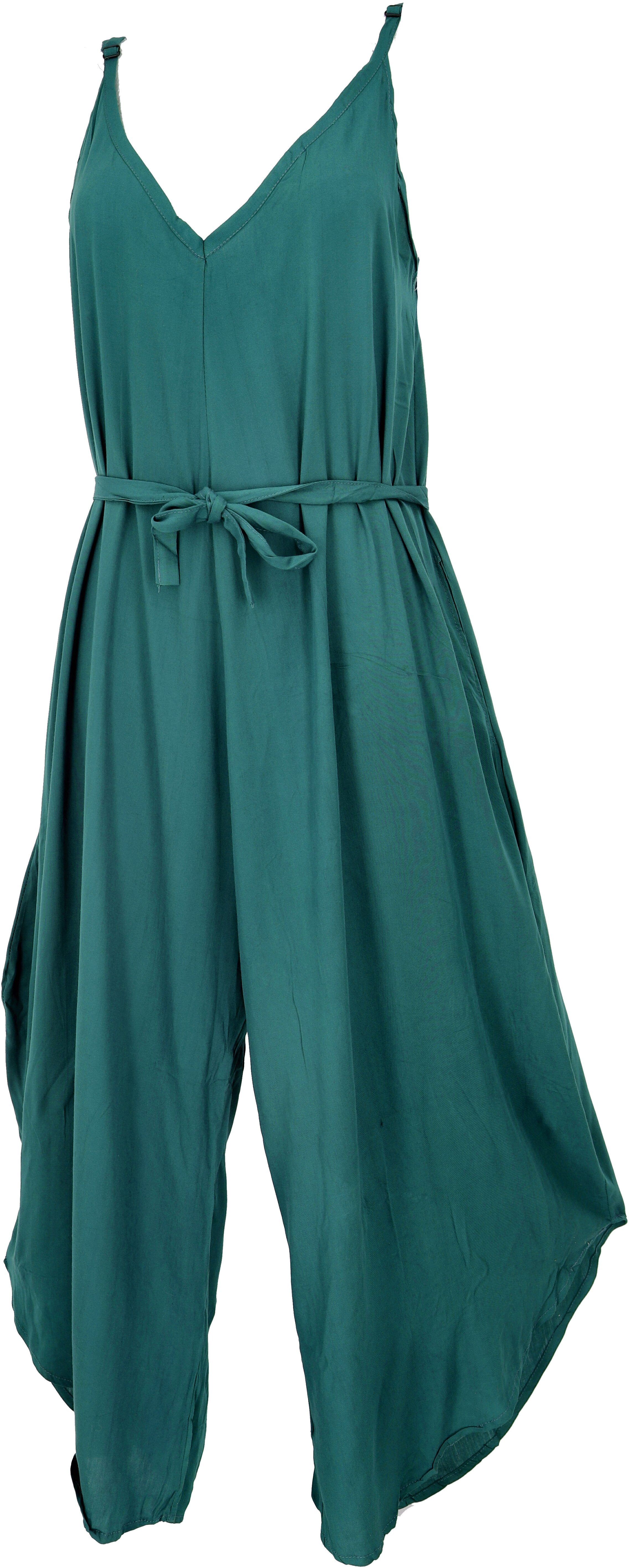 Guru-Shop Jumpsuit, Relaxhose alternative dunkelgrün Bekleidung Sommer Overall,.. Einfarbiger