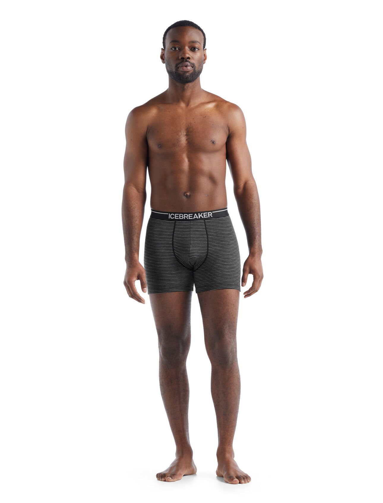 Icebreaker Boxershorts Anatomica (Merinowolle) Unterwäsche gritstone heather grau Herren