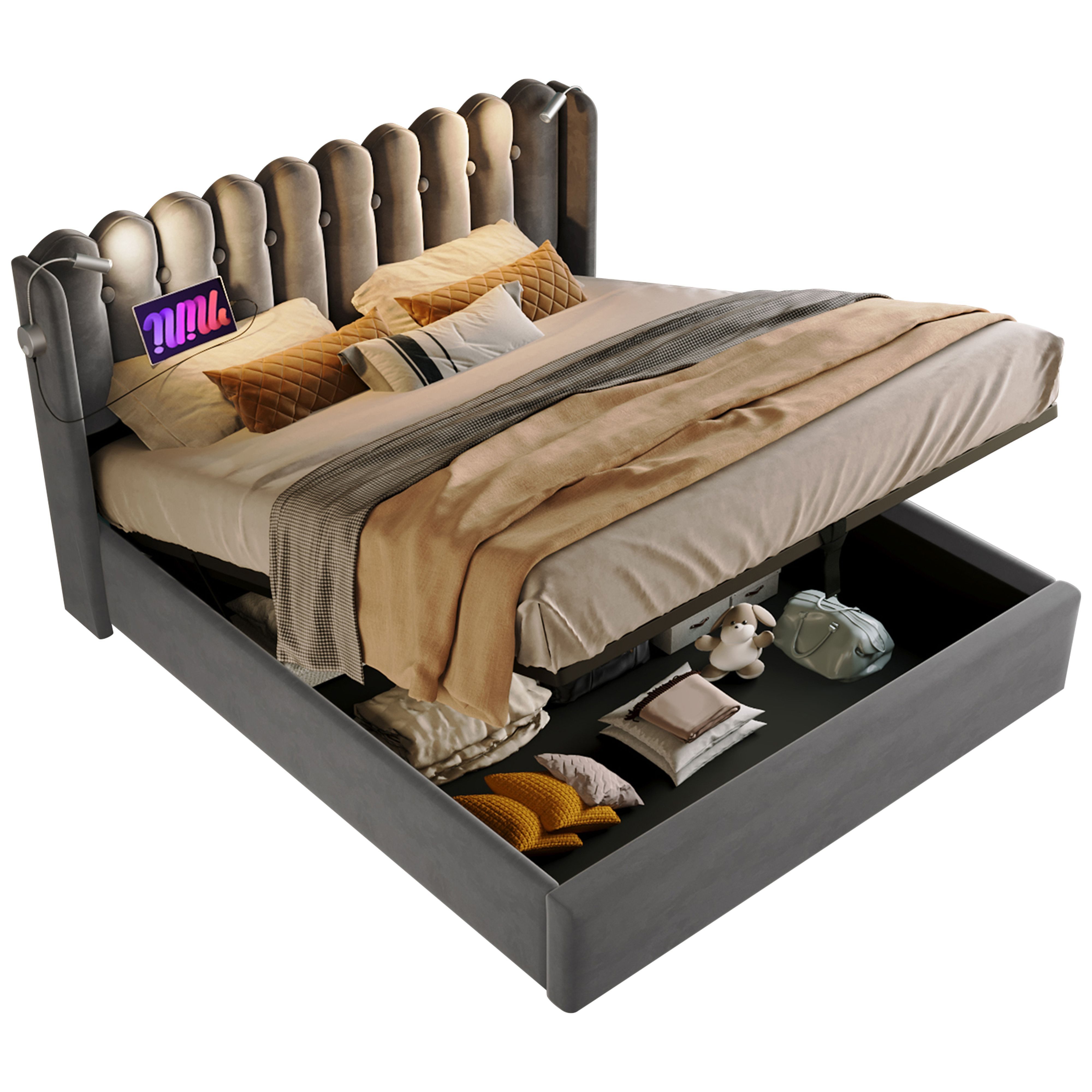 BlingBin Einzelbett Polsterbett (1-tlg., Ladefunktion und günstig online kaufen