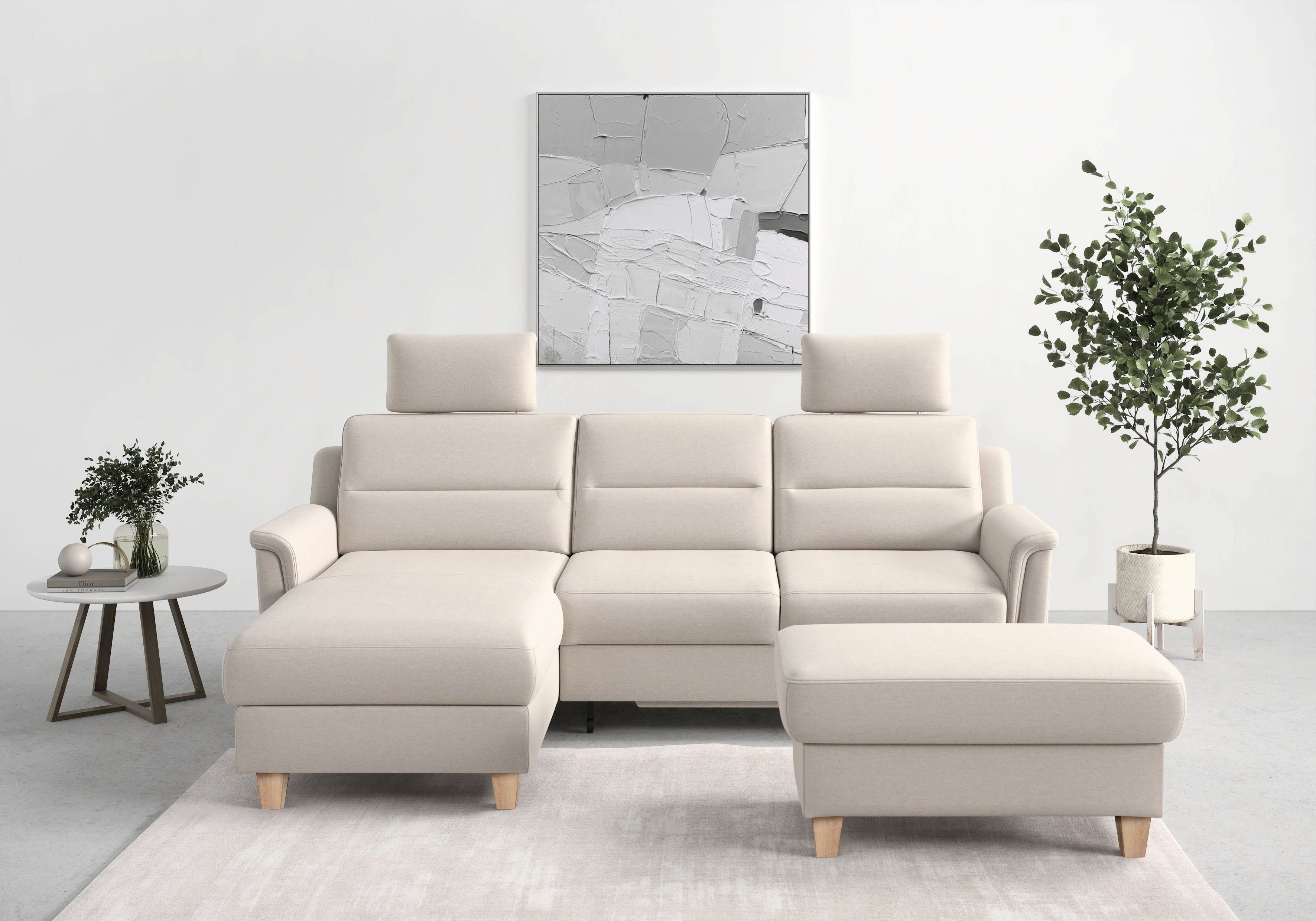 sit&more Ecksofa Farö L-Form, inklusive Federkern, wahlweise mit Bettfunktion und Bettkasten