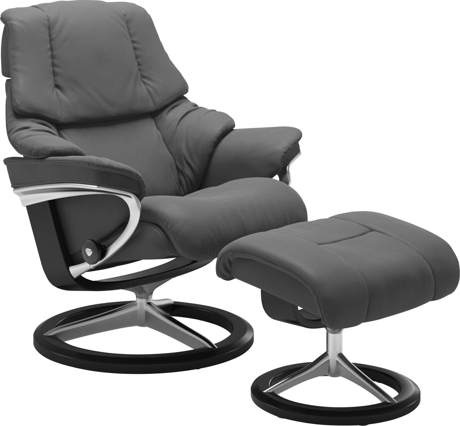 Stressless® Relaxsessel Reno (Set, Relaxsessel mit Hocker), mit Hocker, mit Signature Base, Размер S, M & L, Gestell Schwarz