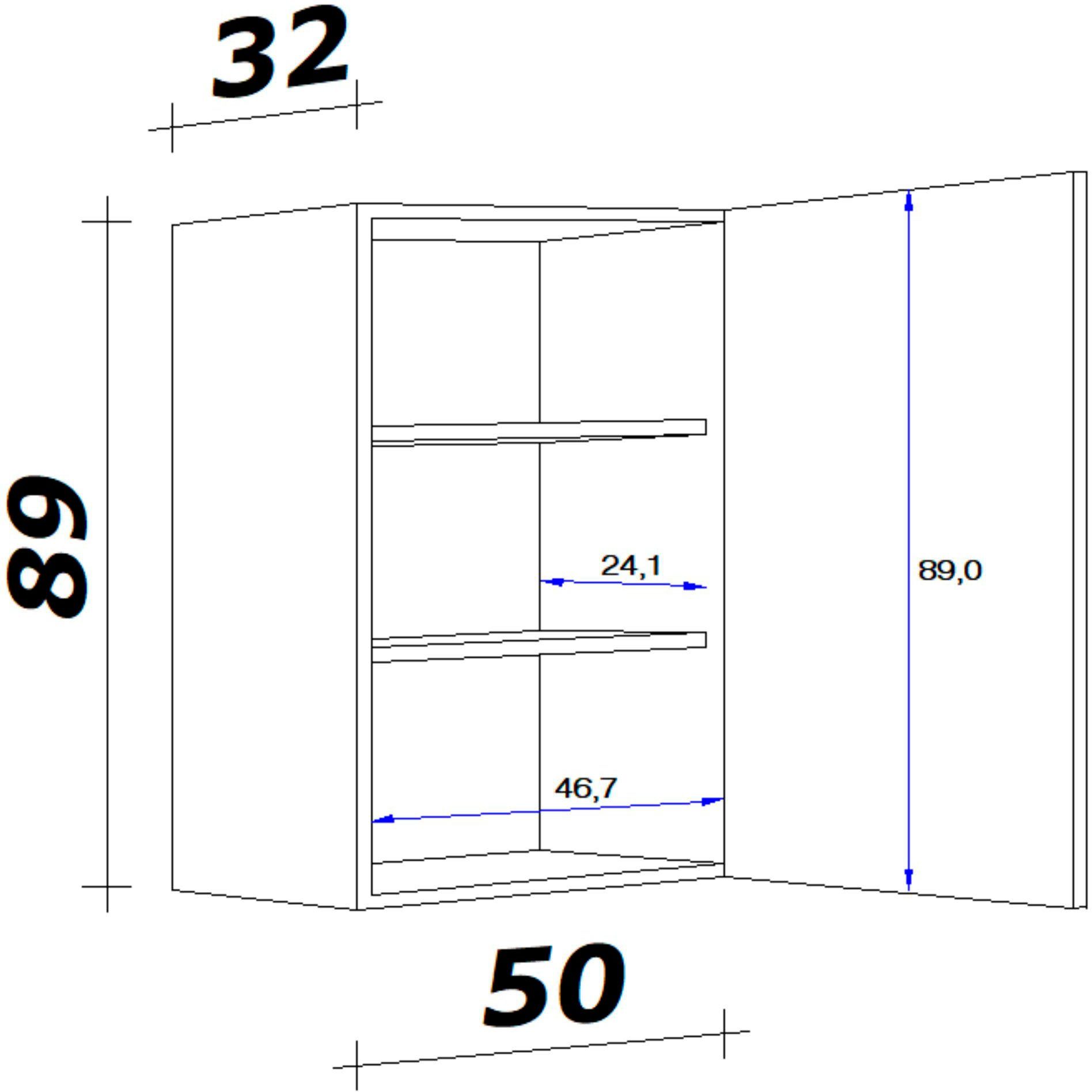 Nano 50 cm 89 T) H 32 x x x Hängeschrank x Flex-Well (B