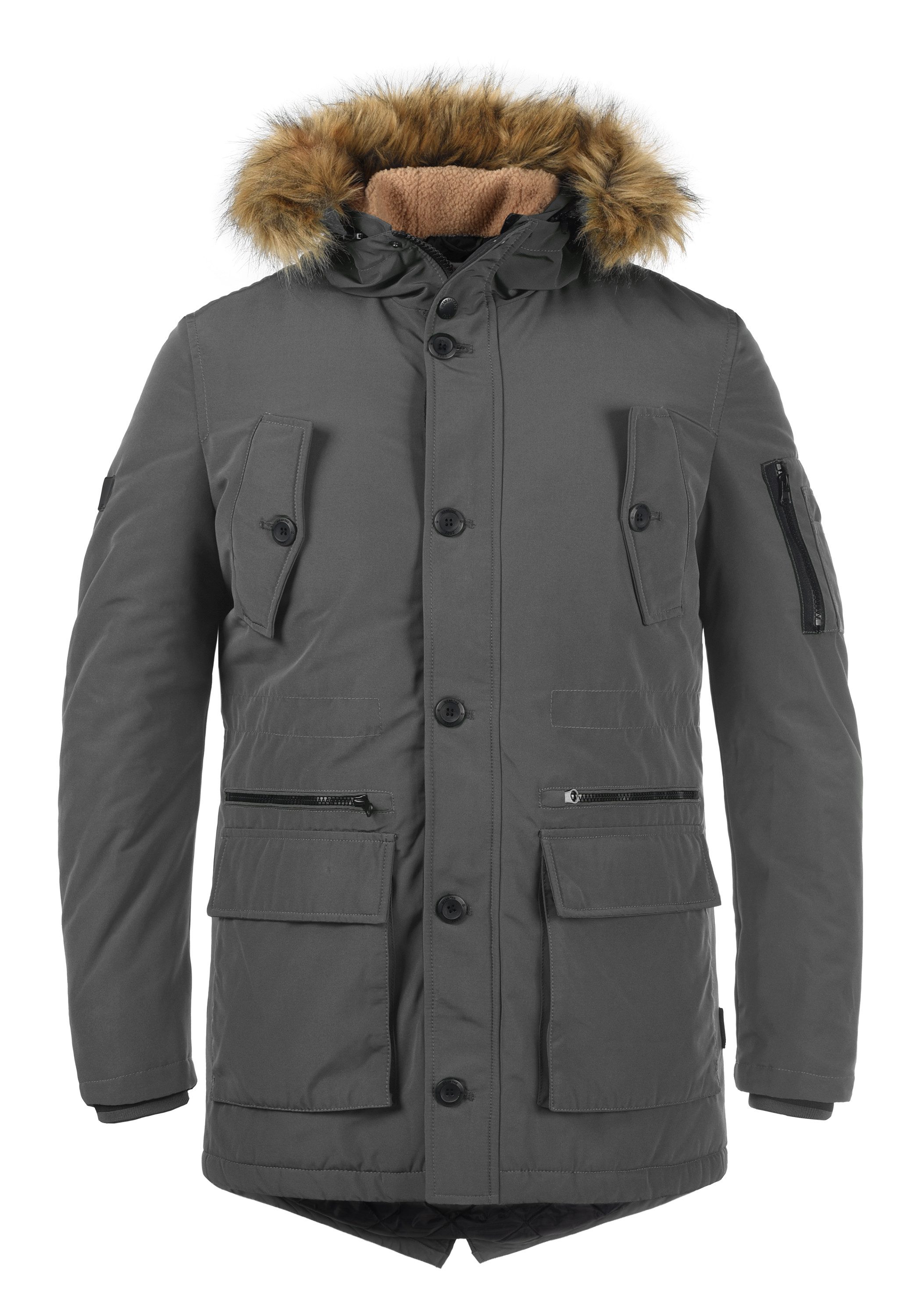 Indicode Parka IDRuffy Modischer Herren Winterparka mit Kapuze