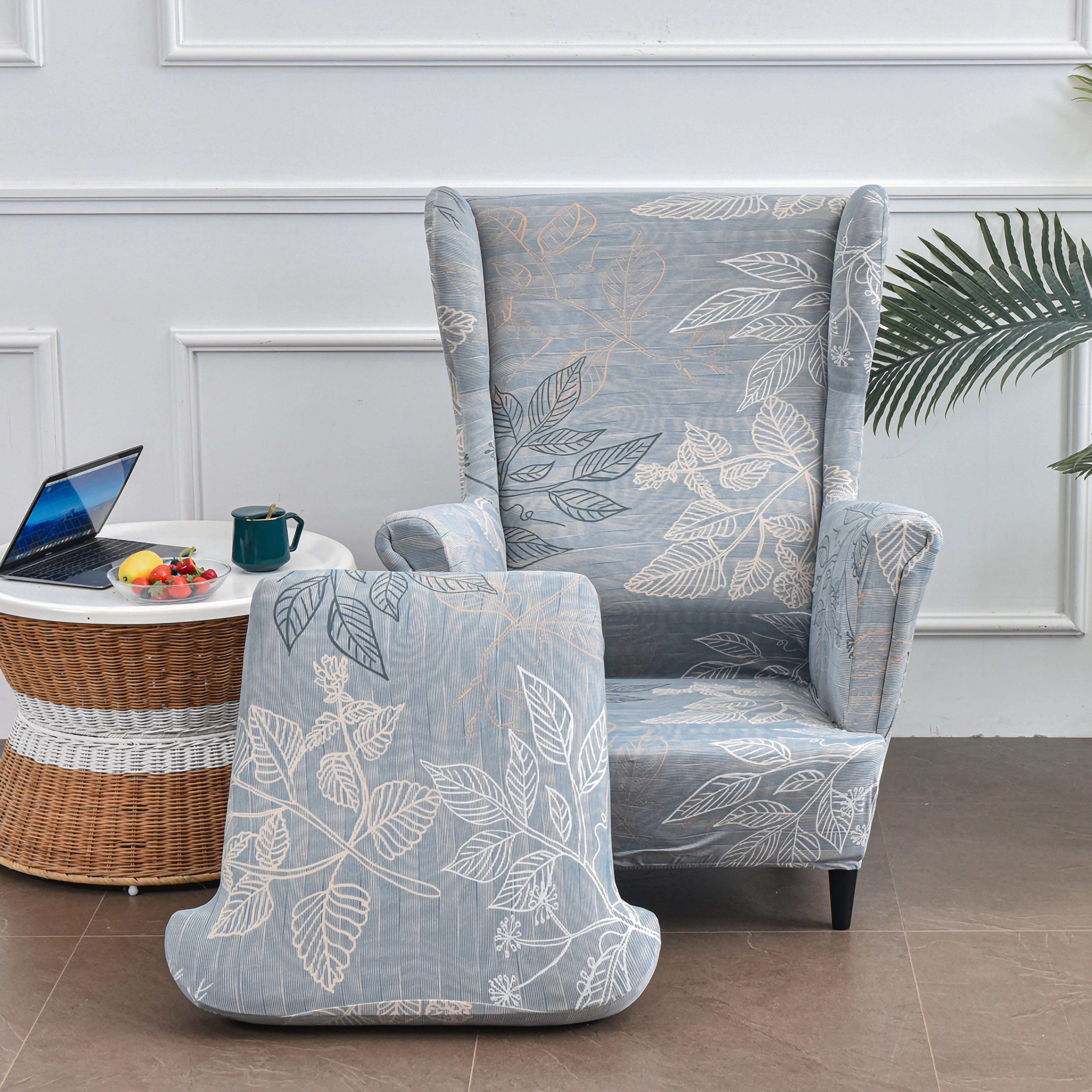 Zyronn Sesselhusse 2-Teilig Ohrensessel Überzug, Sessel-Überwürfe Ohrensessel, Elastisch, Sofa Armlehnenbezüge Schonbezug Hussen für Lesesessel Relaxsessel – Bild 5 von 5