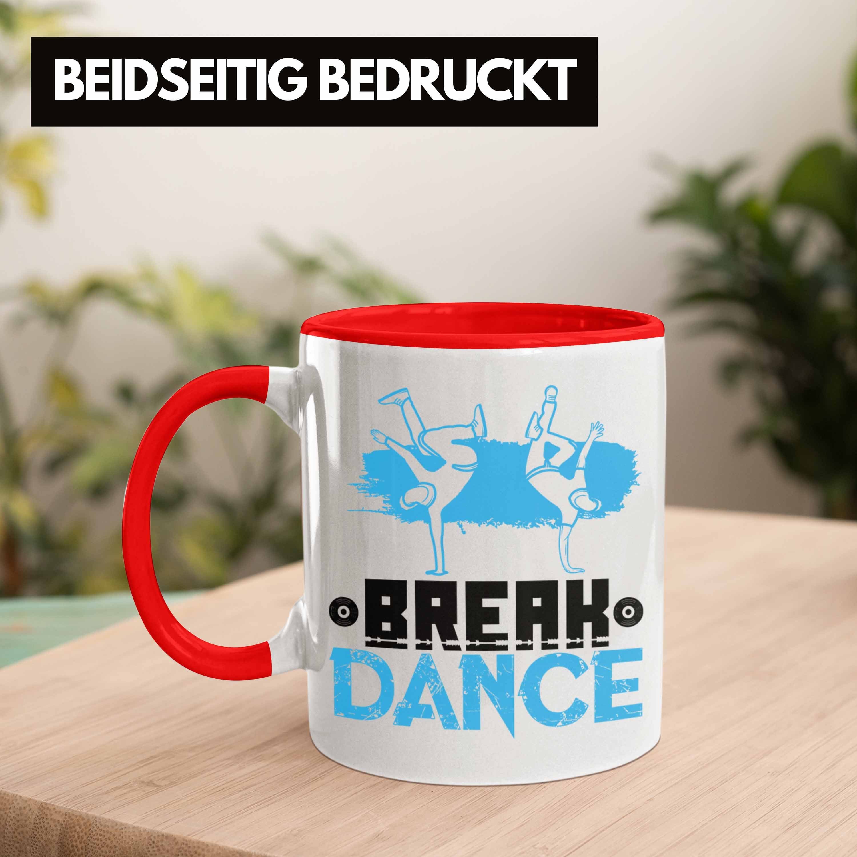 Trendation Tasse Trendation Jungs Break-Dance Weihnachten Tasse Geburtstag Geschenkidee - Geschenk Rot Breakdancer
