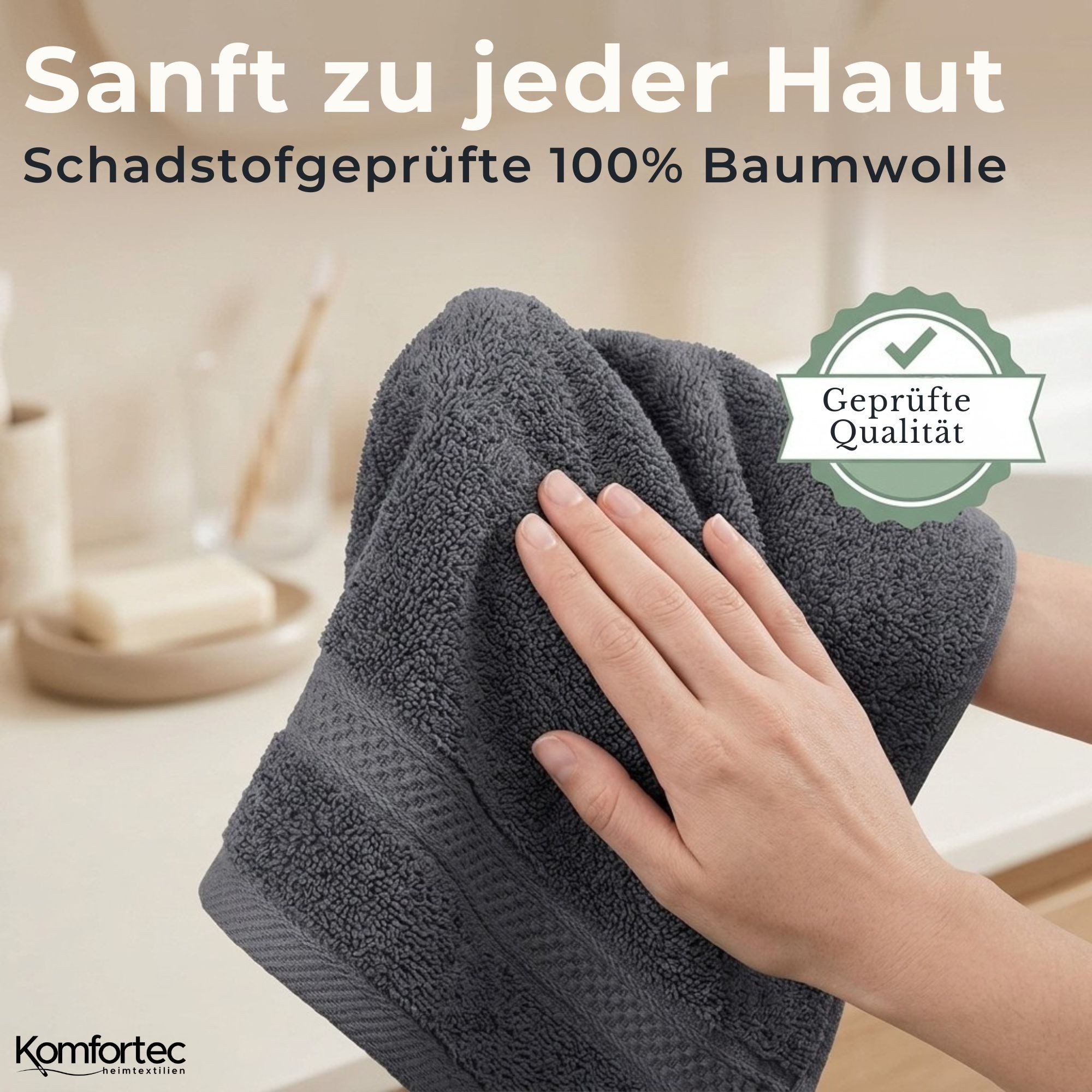 Komfortec Gästehandtücher Set aus 100% Baumwolle, (12-St) – Bild 5 von 5