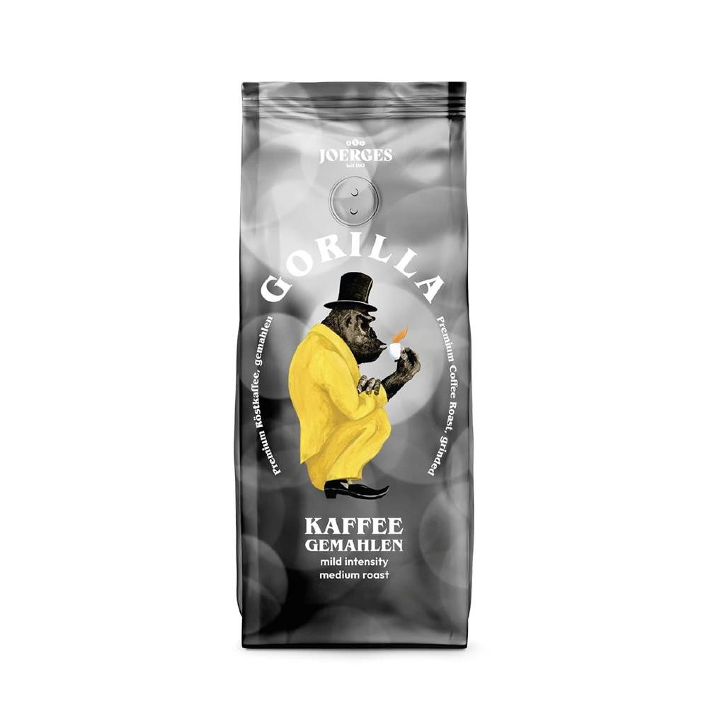 Gorilla Kaffee Joerges Kaffee gemahlen 500g mild Kaffeepulver, 1 x 500 g, milder & ausgewogener Geschmack mit sanfter Säure