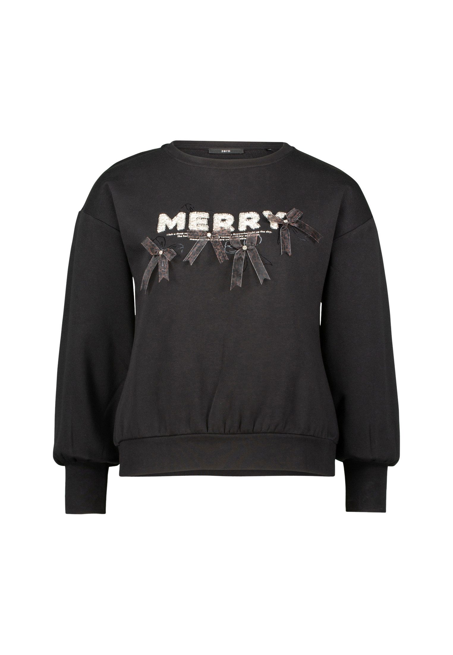 Zero Kurzarmshirt Damen Sweatshirt (1-tlg) Ziersteine günstig online kaufen