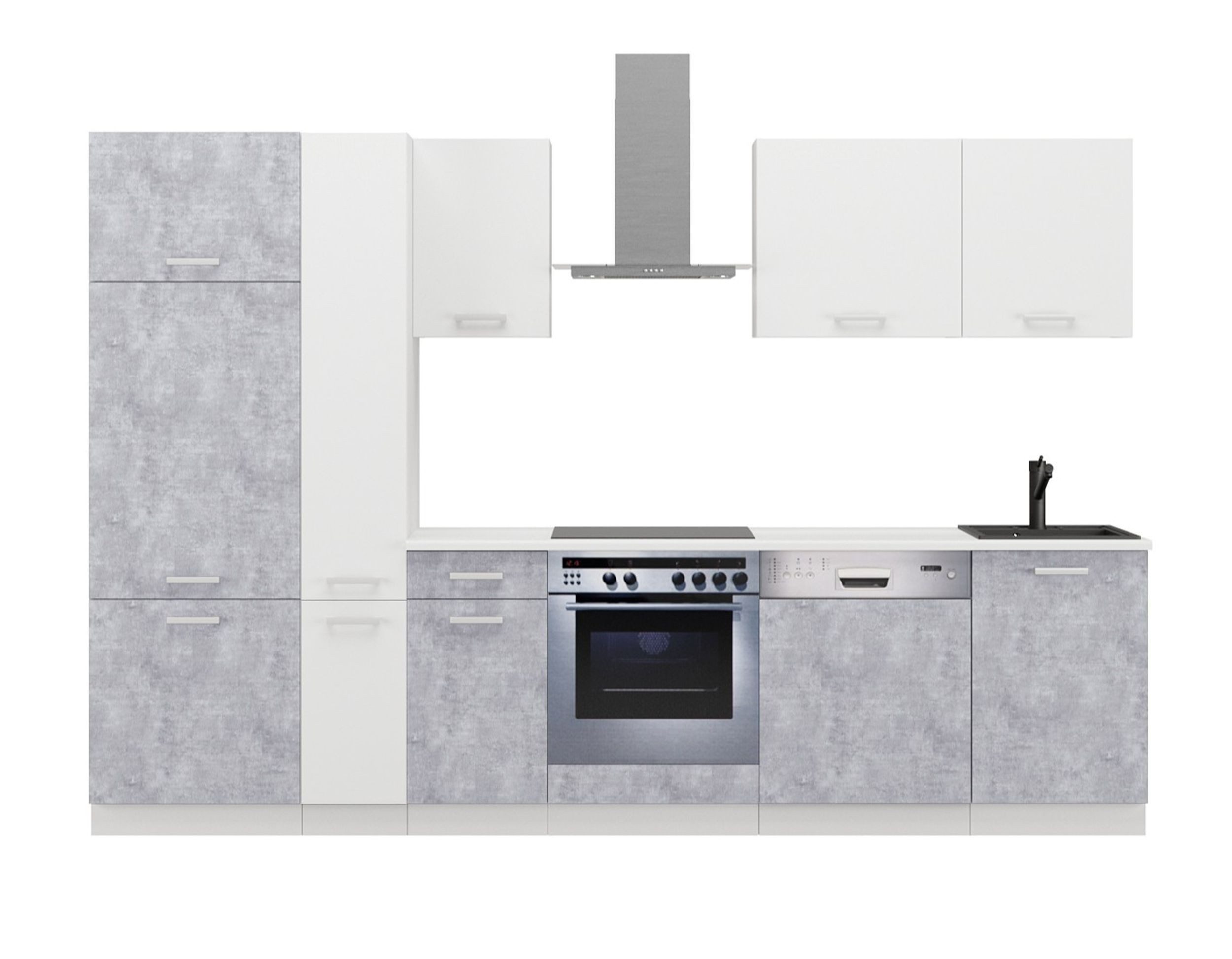 Küchen-Preisbombe Küchenzeile Toni 300 cm Küche Küchenblock Singleküche Ein günstig online kaufen