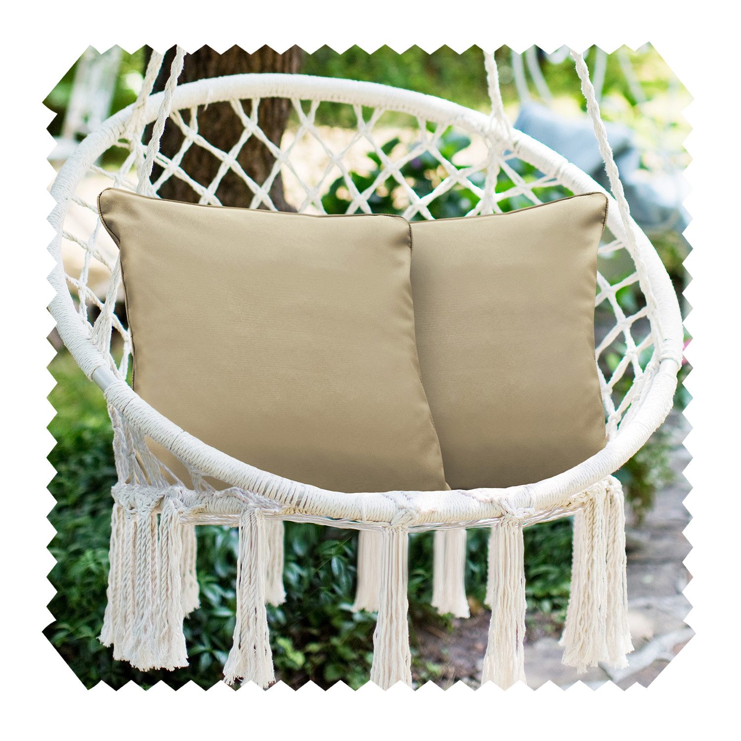 novely® Dekokissen 2er-Set OUTDOOR DEKOKISSEN - Wasserabweisender Kissenbezug - 45x45 cm, Schmutz- und wasserabweisend, Waschbar, Pflegeleicht