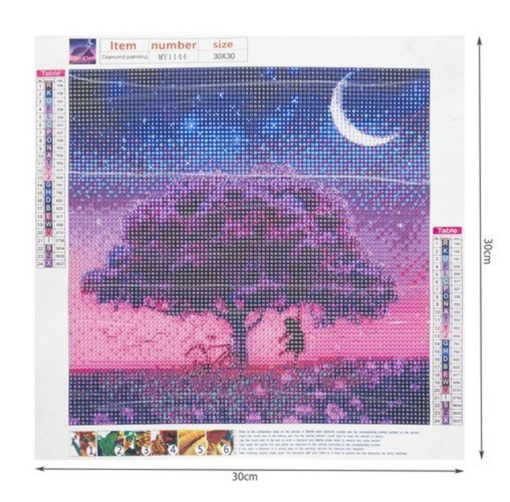 MALATEC Bastelperlen 5D-Diamant-Stickerei, (Spar-Set 1-tlg), 5D-Stickerei mit Baum-Motiv zum Gestalten und Dekorieren