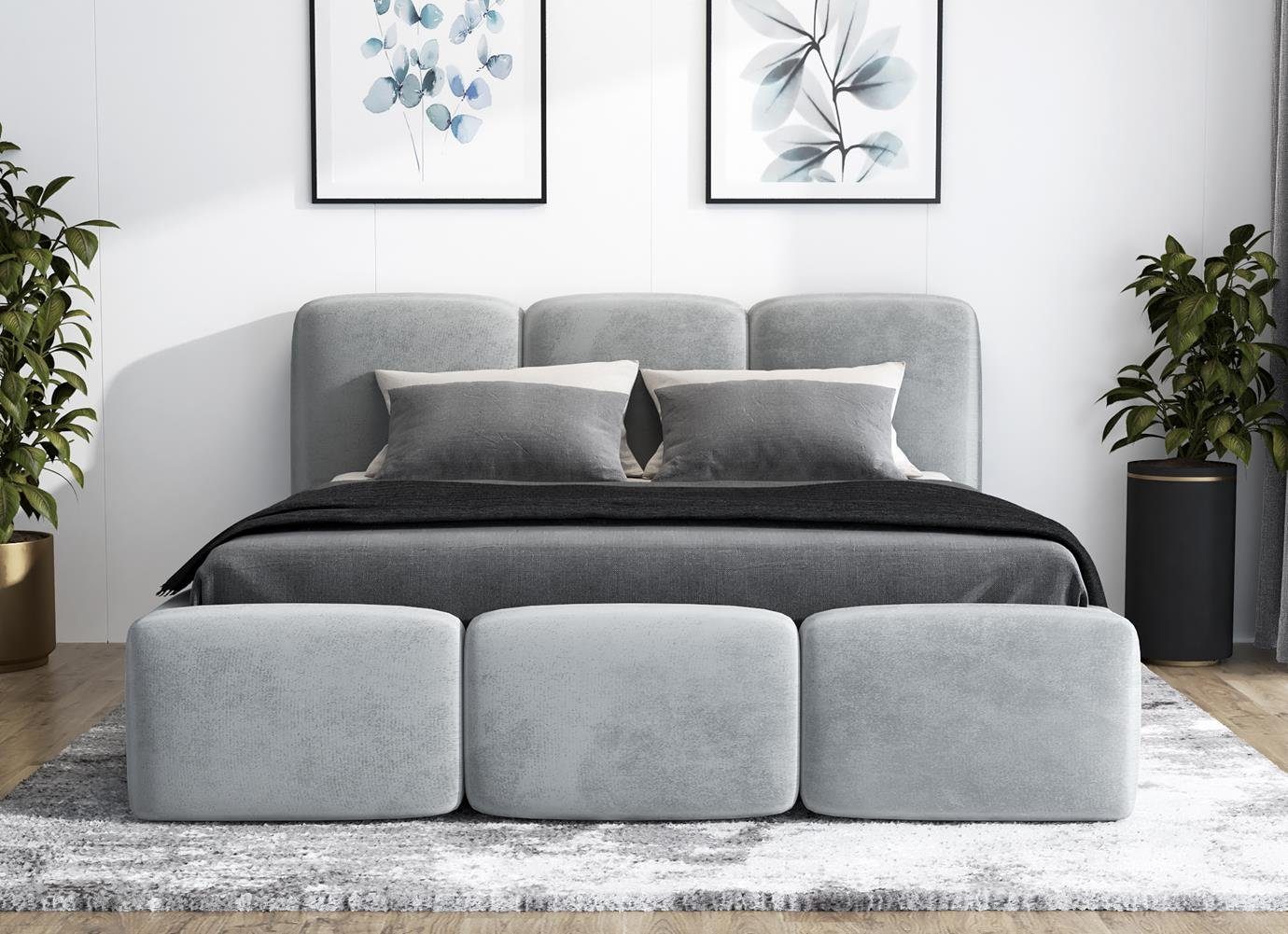 A&J MöbelLand GmbH Polsterbett STAR-OM mit Bettkasten und Lattenrost (Bett günstig online kaufen