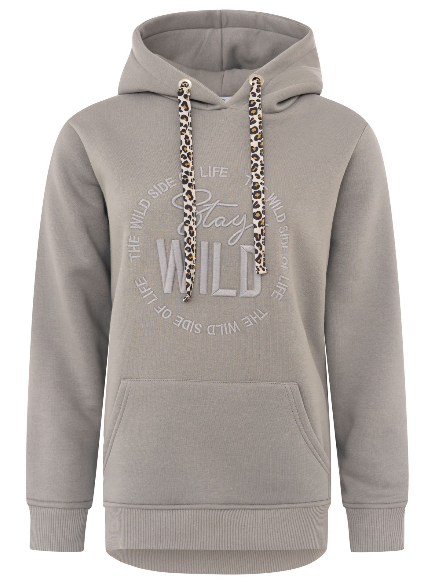 Zwillingsherz Hoodie "Nelina" mit Leo Band und schlichter Stickerei "Stay Wild"