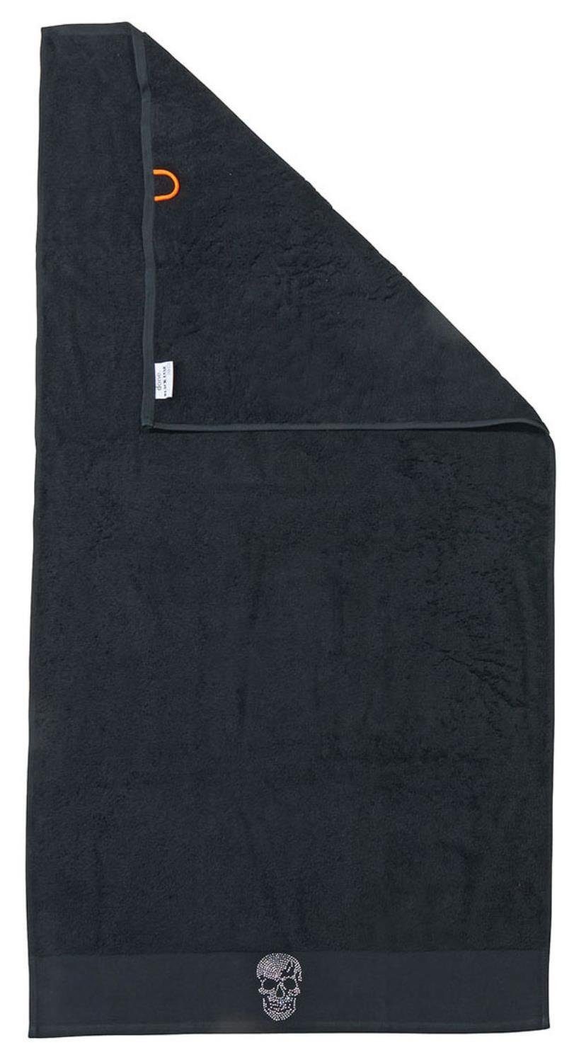 done.® the orange difference Gästehandtücher 2 Gästehandtücher Strassstein Black Line Stone Krone Totenkopf Mr Mrs, Baumwolle (2-St), Jacquard-Walkfrottier