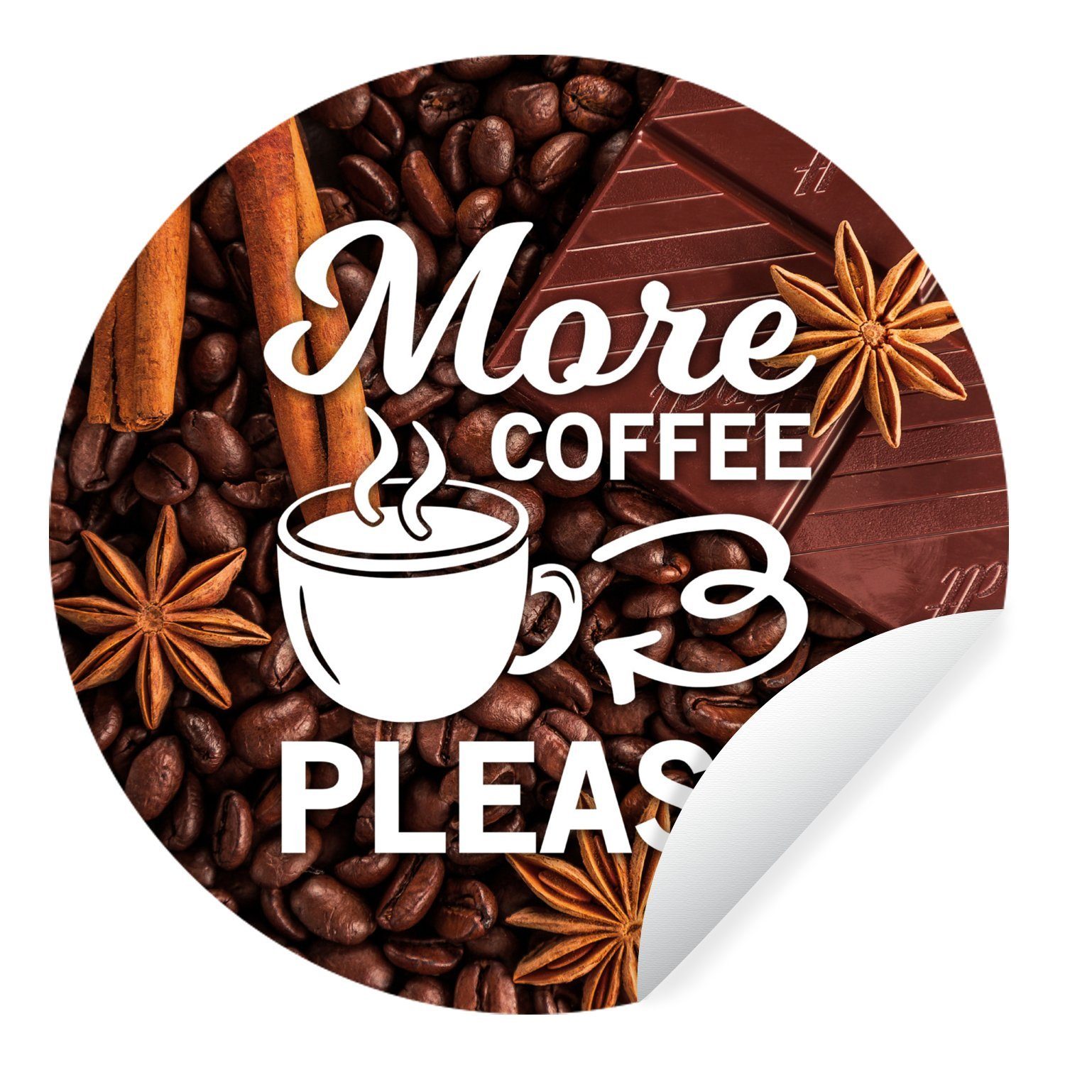 MuchoWow Wandsticker Kaffee - Mehr Kaffee bitte - Sprichwörter